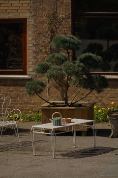 Mid-Century Modern, French Garden Metal Coffee Table with Perforated Top, 1950s