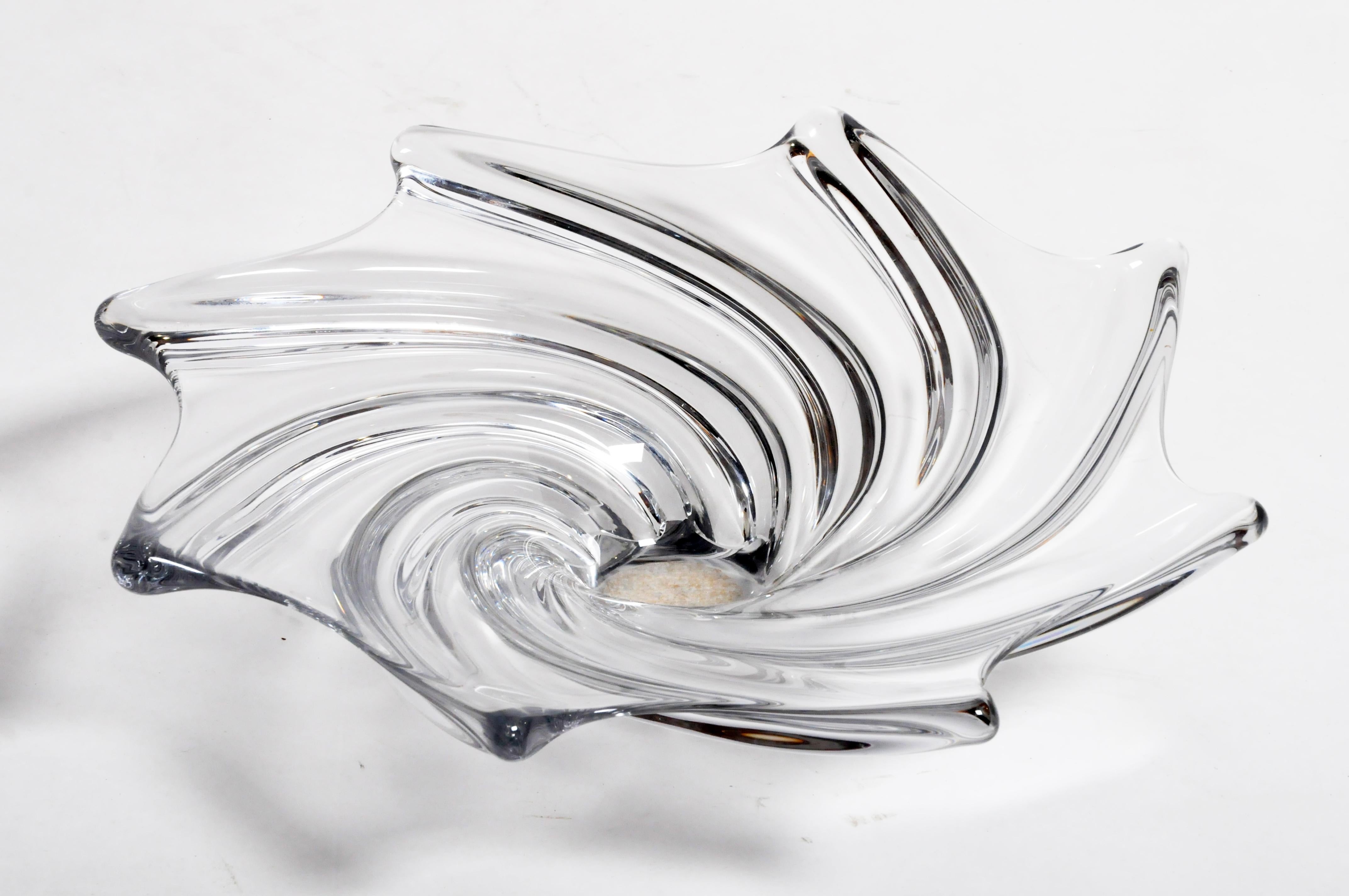 Gorgeous Mid-Century Modern glass bowl from France made from glass, circa 1960.