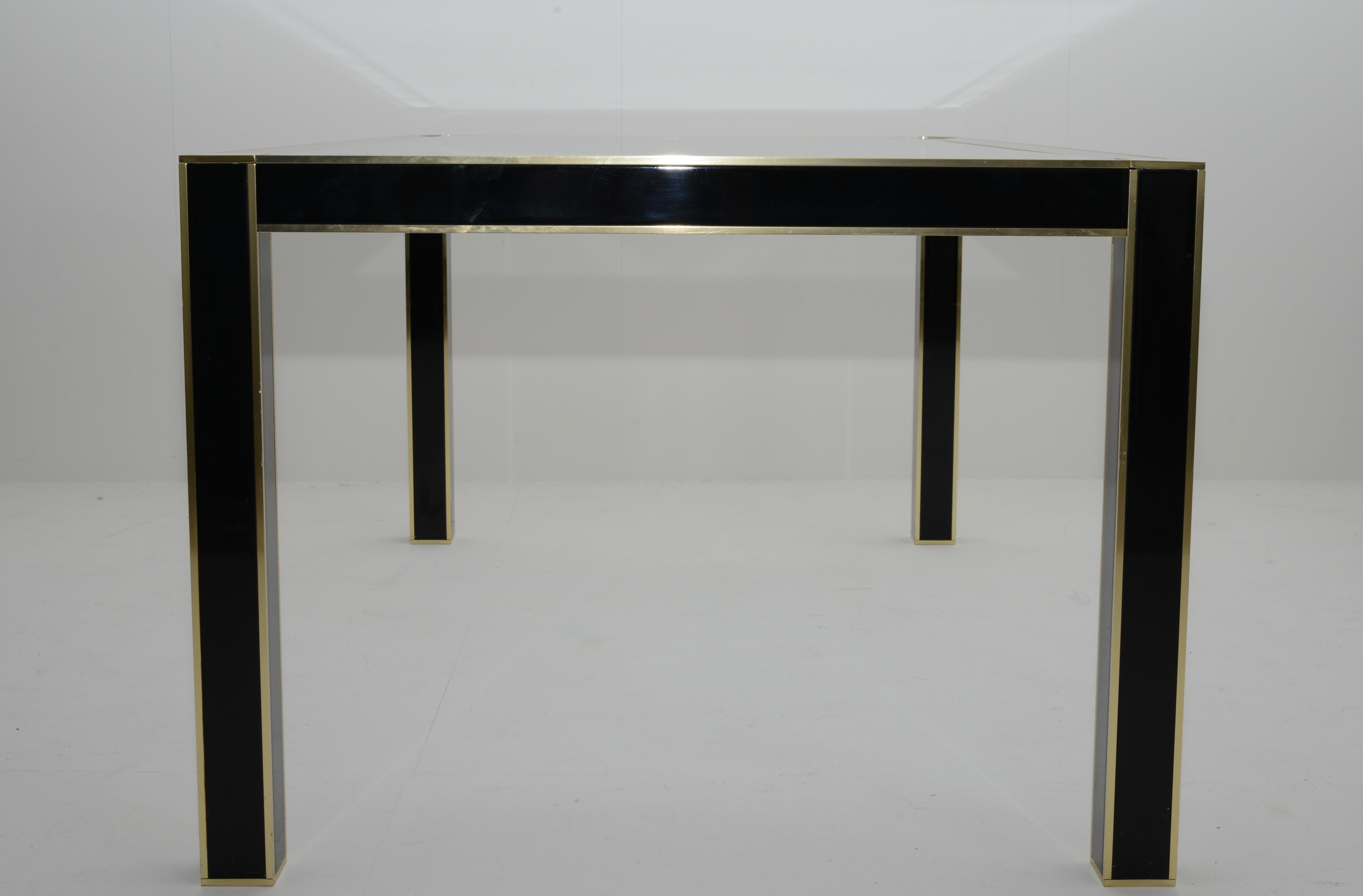 Late 20th Century Mid-Century Modern French Lacquered Dining Table with Glass Top by Pierre Cardin