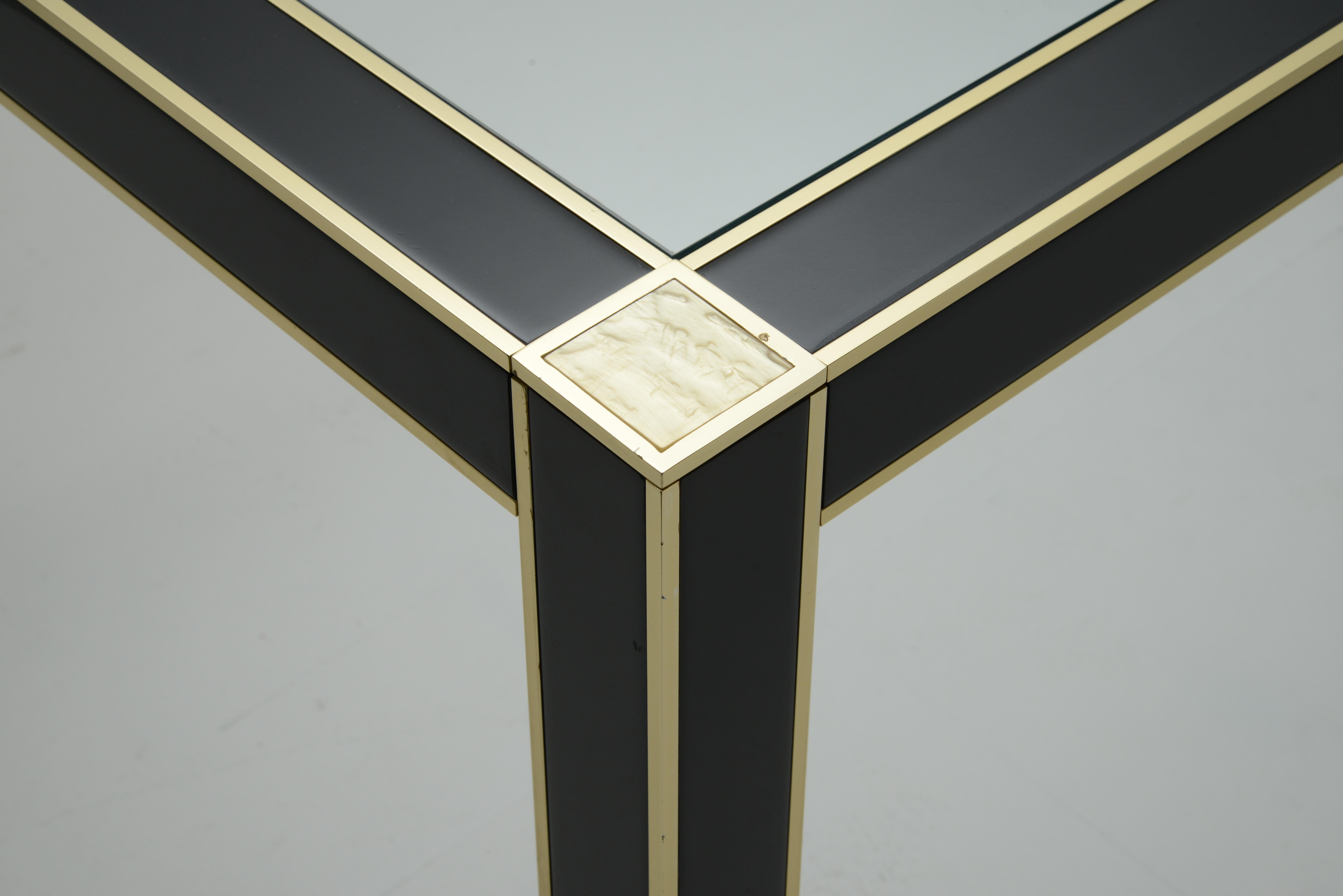 Mid-Century Modern French Lacquered Dining Table with Glass Top by Pierre Cardin 4