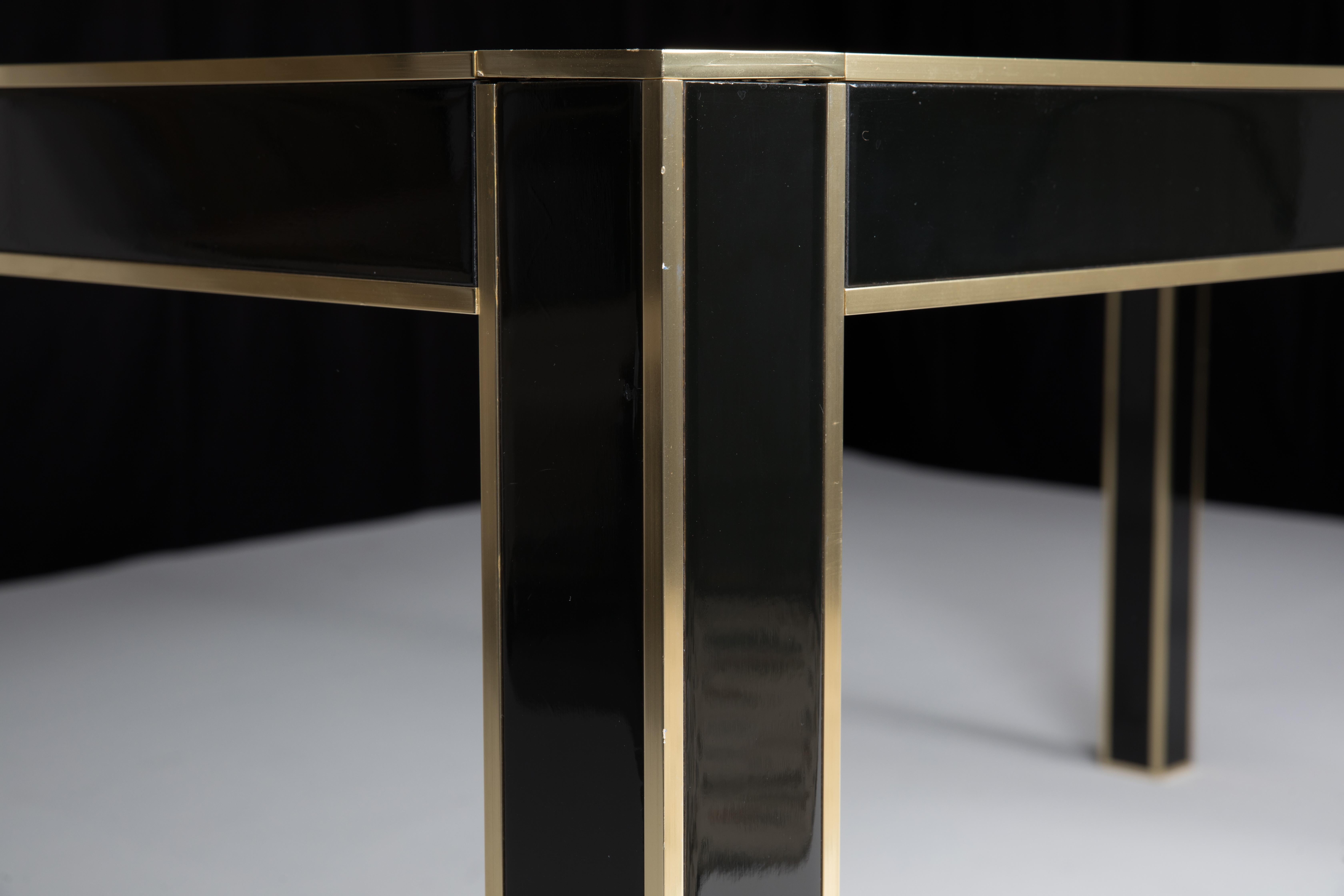 Mid-Century Modern French Lacquered Dining Table with Glass Top by Pierre Cardin 5