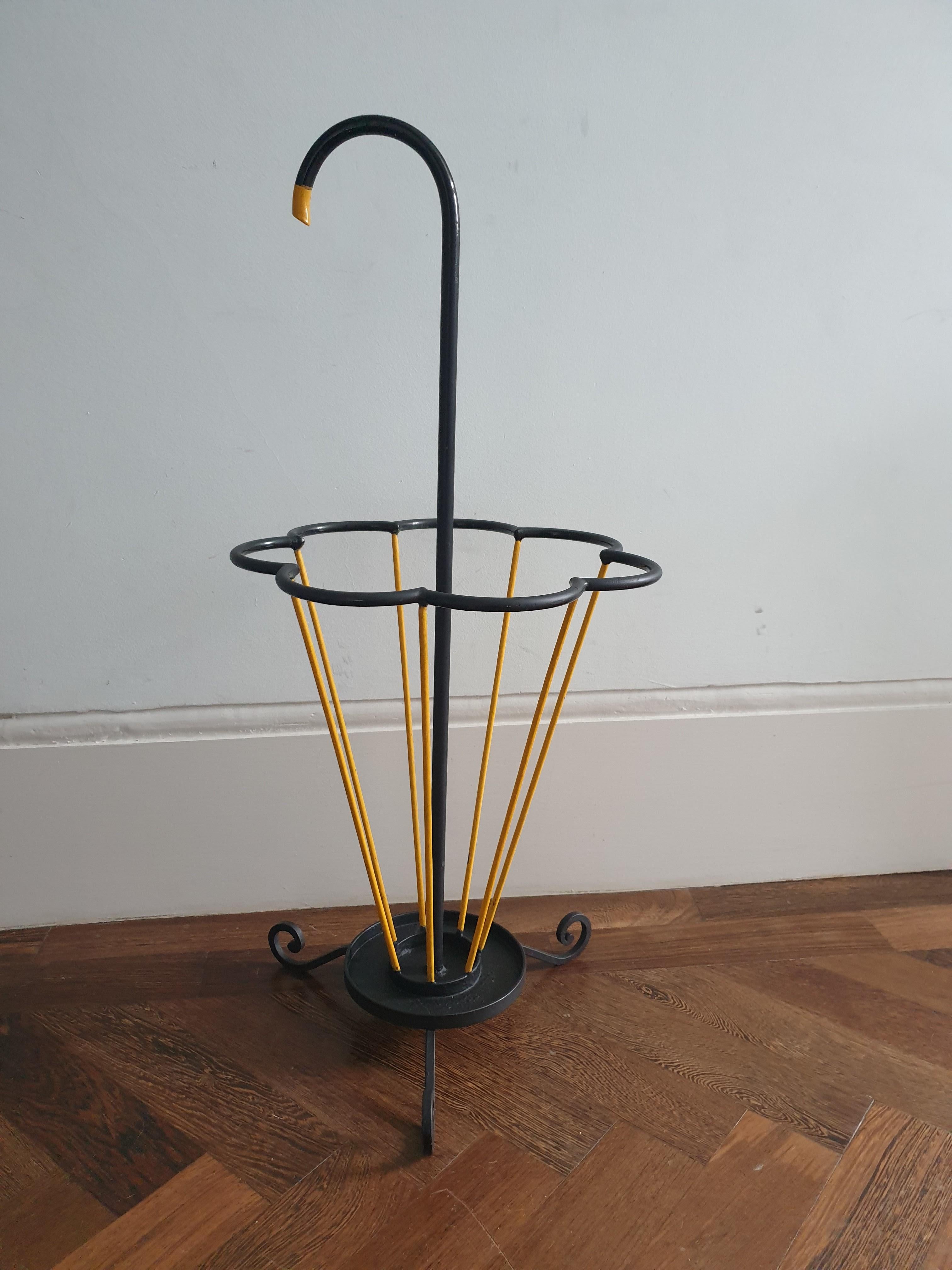 Mid-Century Modern Mid Century Modern French lacquered metal umbrella stand For Sale