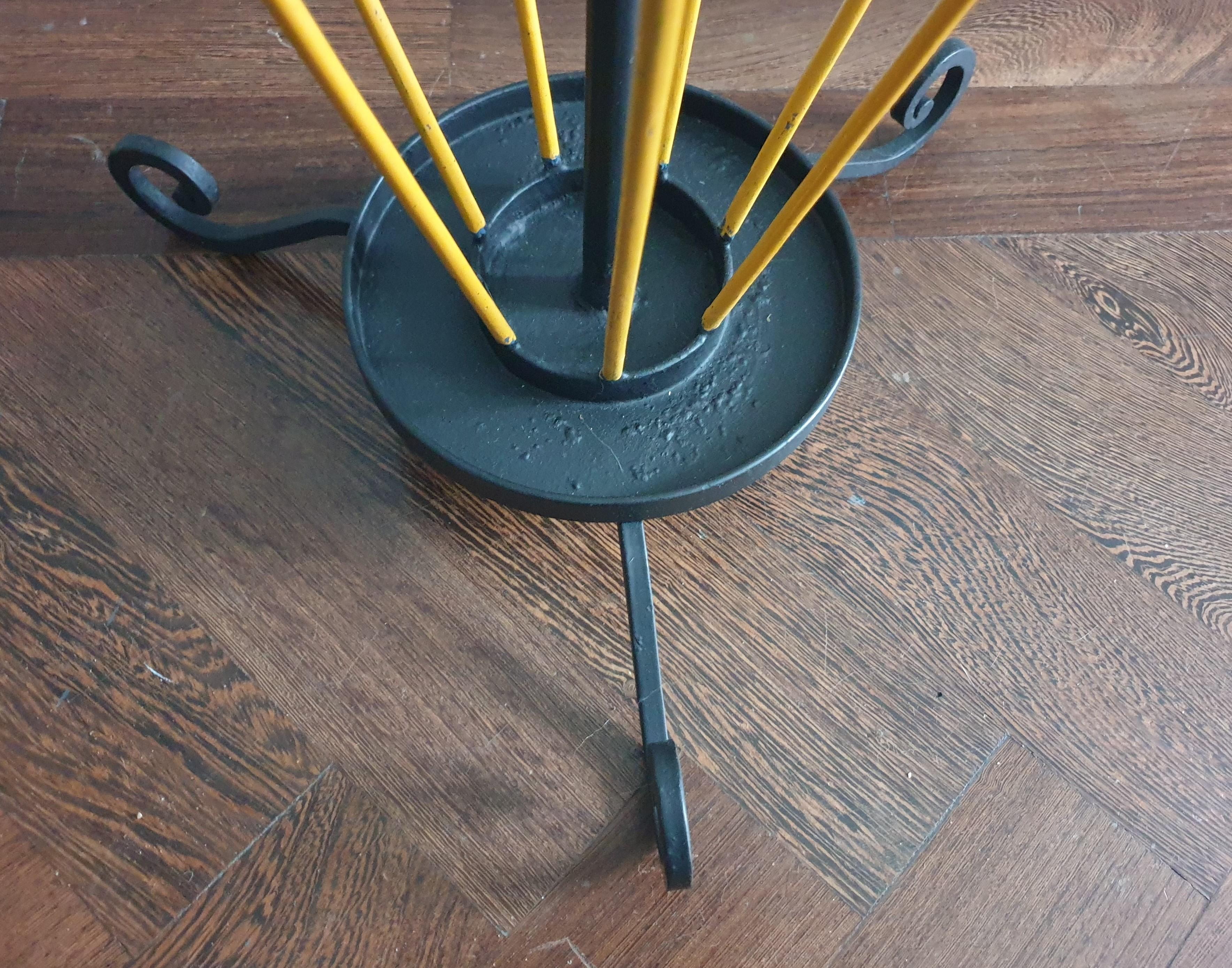 Mid Century Modern French lacquered metal umbrella stand In Fair Condition For Sale In London, GB