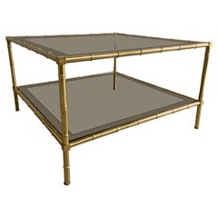 Mid-Century Modern French Maison Baguès Gilt Brass Coffee or Sofa Table, 1960s
