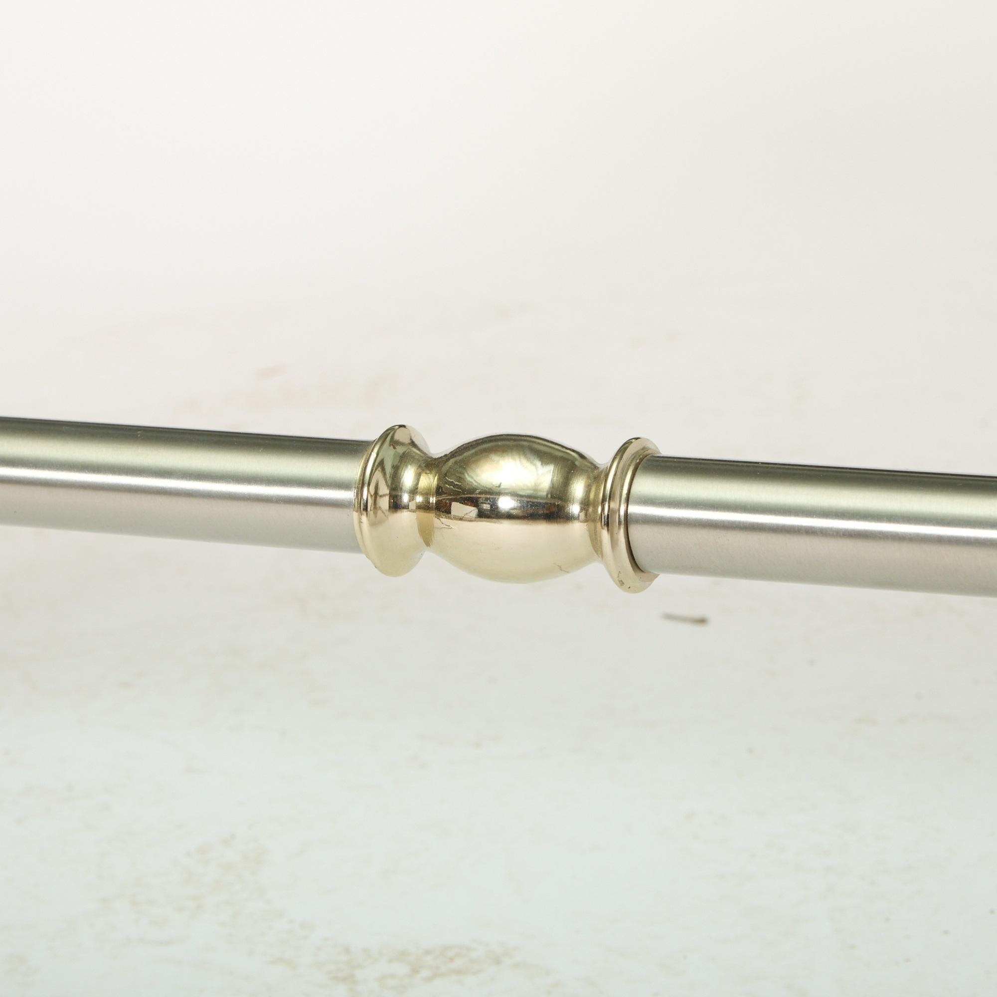 Moderner französischer Maison Baguès Tisch mit Glasplatte aus Stahl und vergoldetem Bronze, Mitte des Jahrhunderts (Italienisch) im Angebot