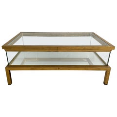 Mid-Century Modern French Maison Jansen Brass Sliding Top Coffee Table, 1970s