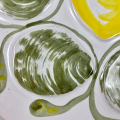 Piatto di ostriche Belon di ceramica francese MBFA Pornic della metà del secolo scorso