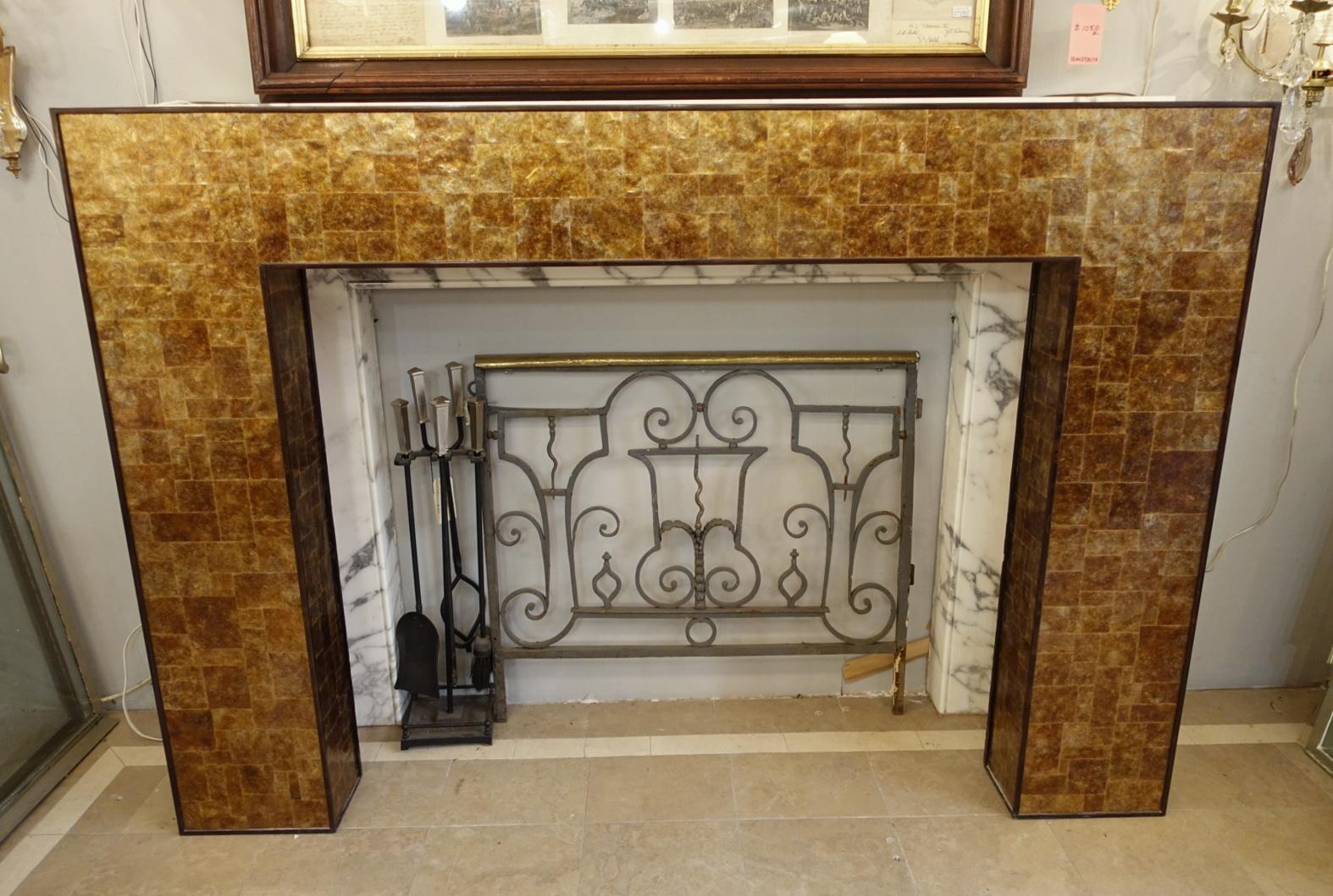 2006 Mid-Century Modern French Mica Fireplace Surround 3
