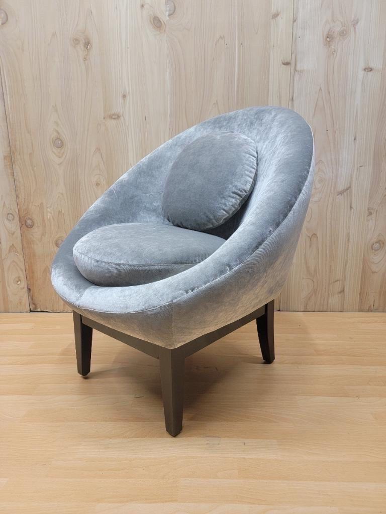 Velvet Mid-Century Modern French Modernist Chair Newly Upholstered For Sale
