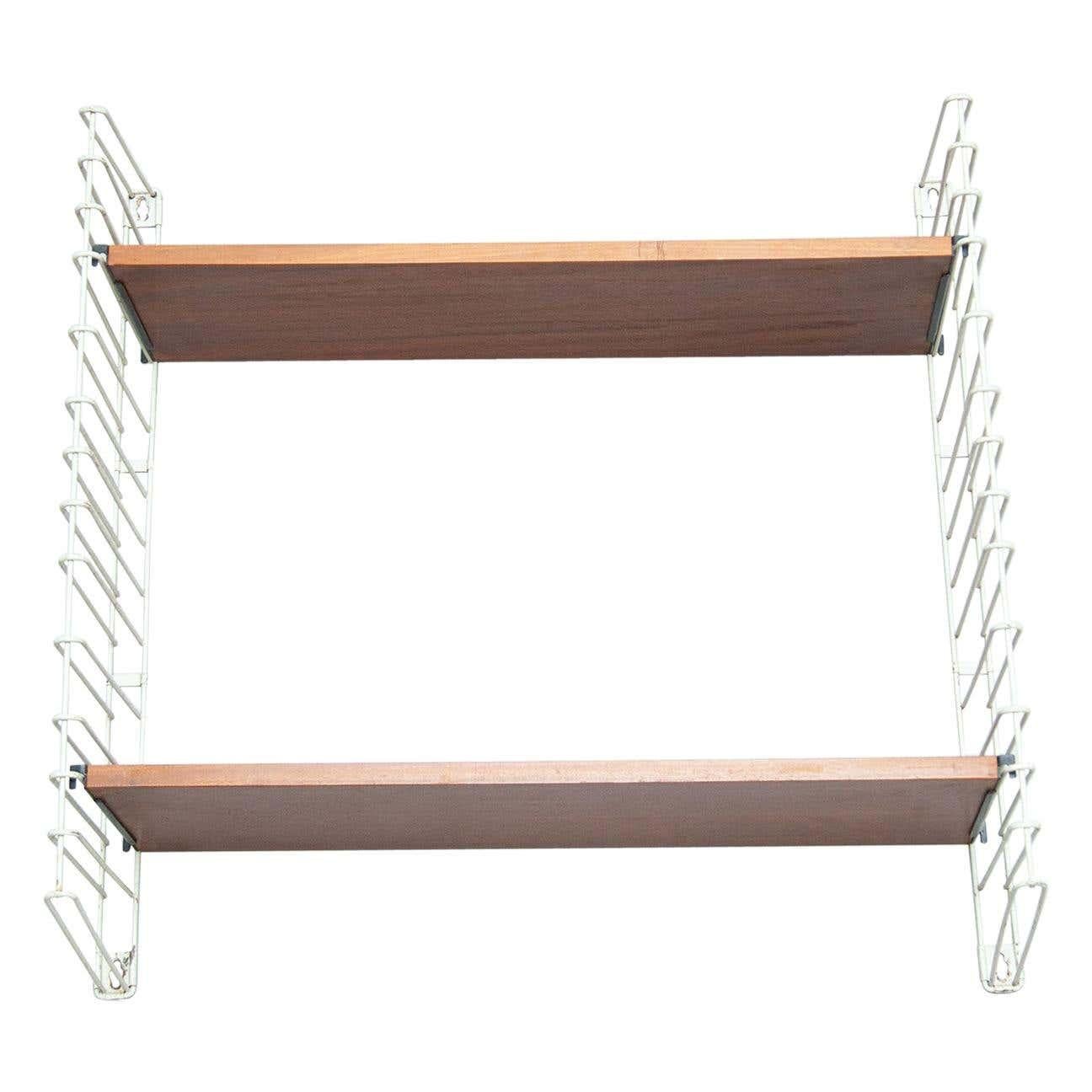 Mid-Century Modern French Modular System Shelve, Wood and Metal For Sale 7
