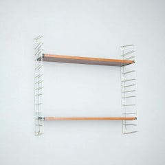 Mid-Century Modern French Modular System Shelve, Wood and Metal