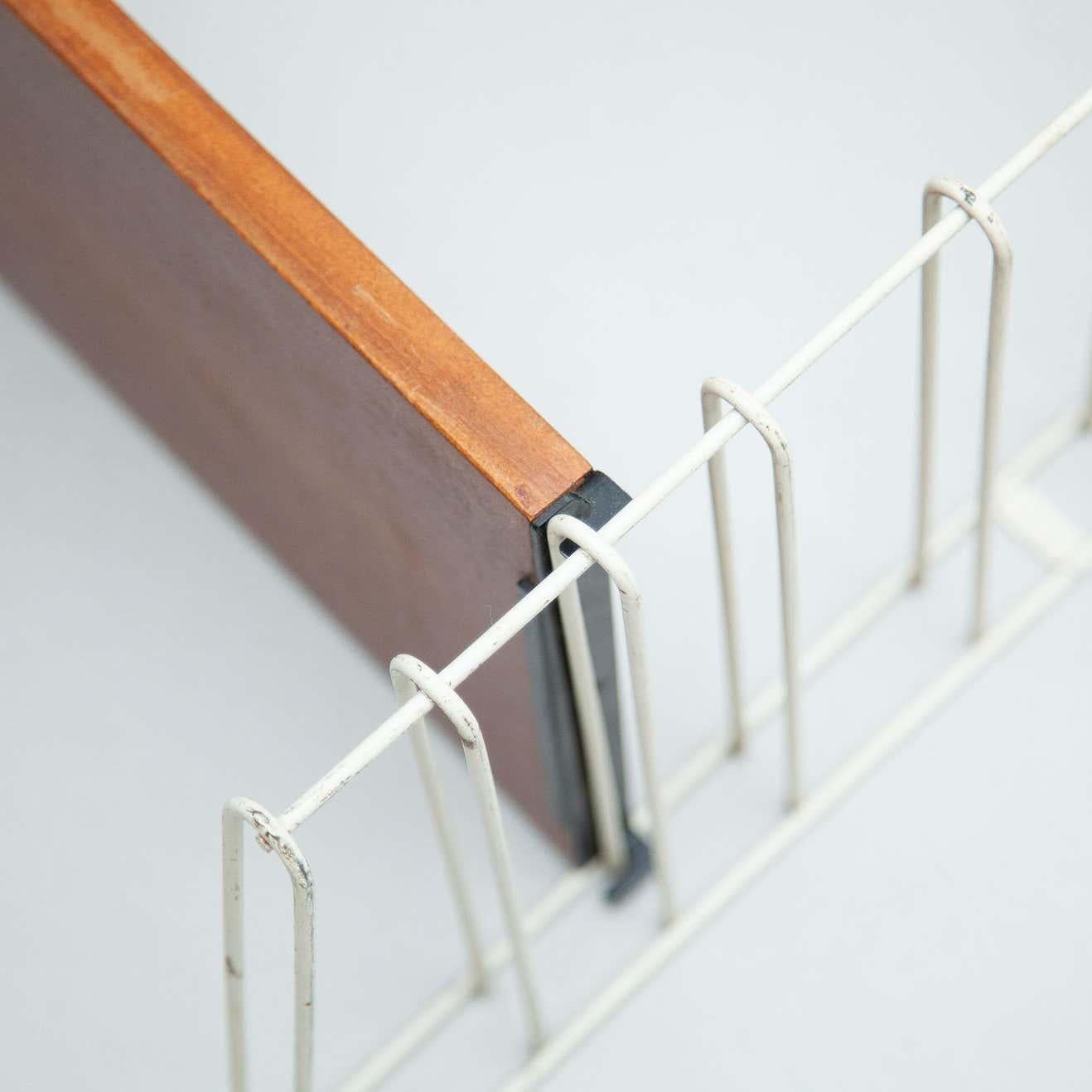 Scaffale francese modulare di metà secolo, Wood e metallo in vendita 2