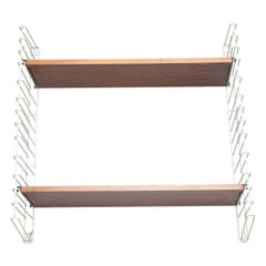 Mid-Century Modern French Modular System Shelve, Wood and Metal