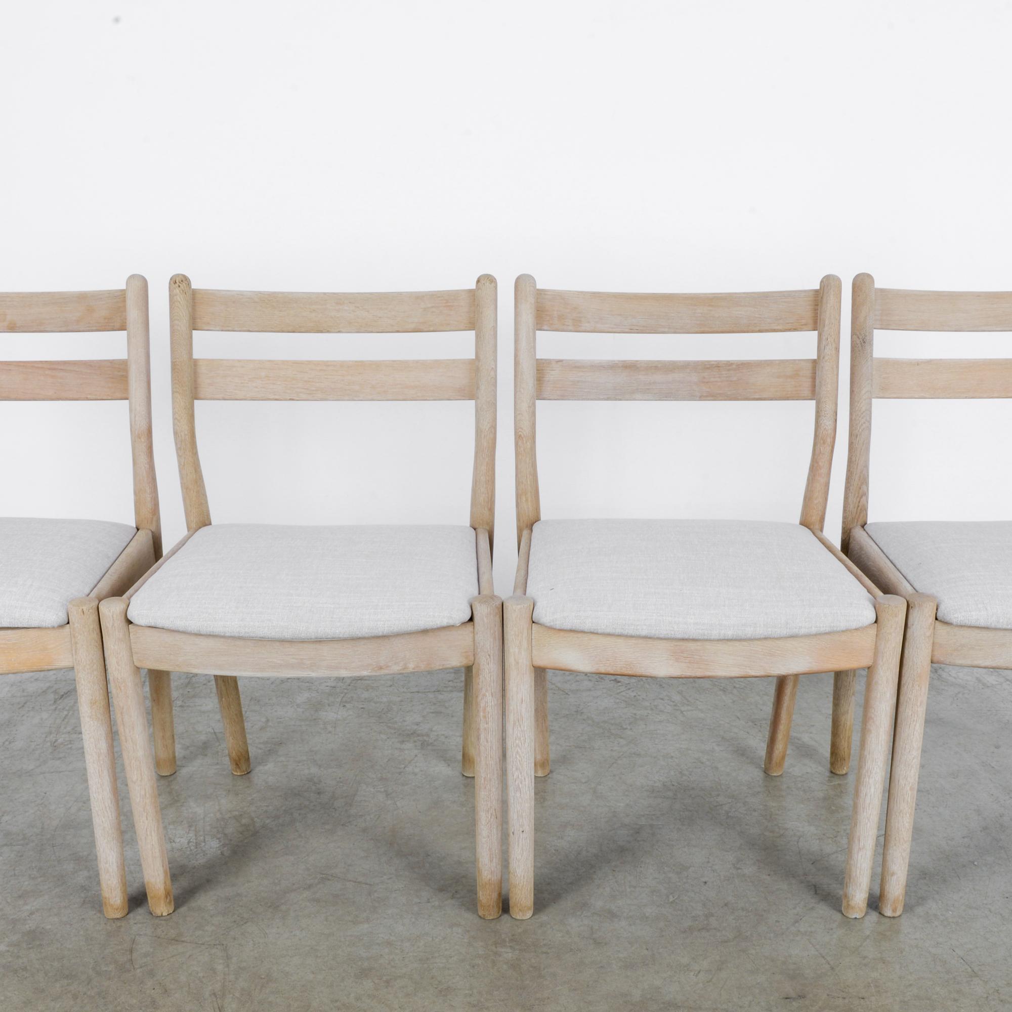 Mid-Century Modern French Oak Dining Chairs, Set of Four 7