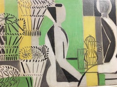 Huile sur toile française moderne du milieu du siècle par Jacques Lagrange