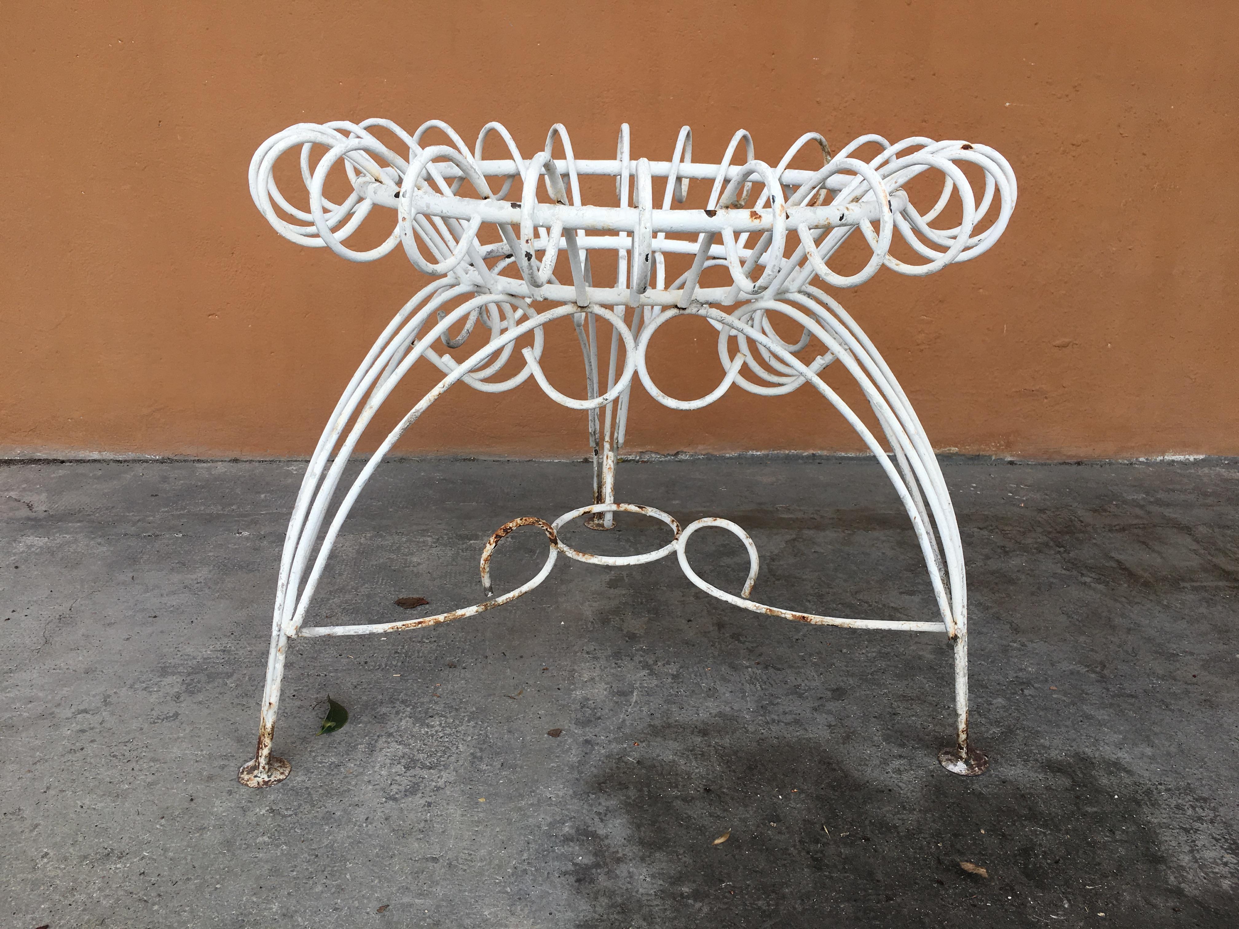 Mid-20th Century Mid-Century Modern French Painted Iron Garden Table Base, 1960s