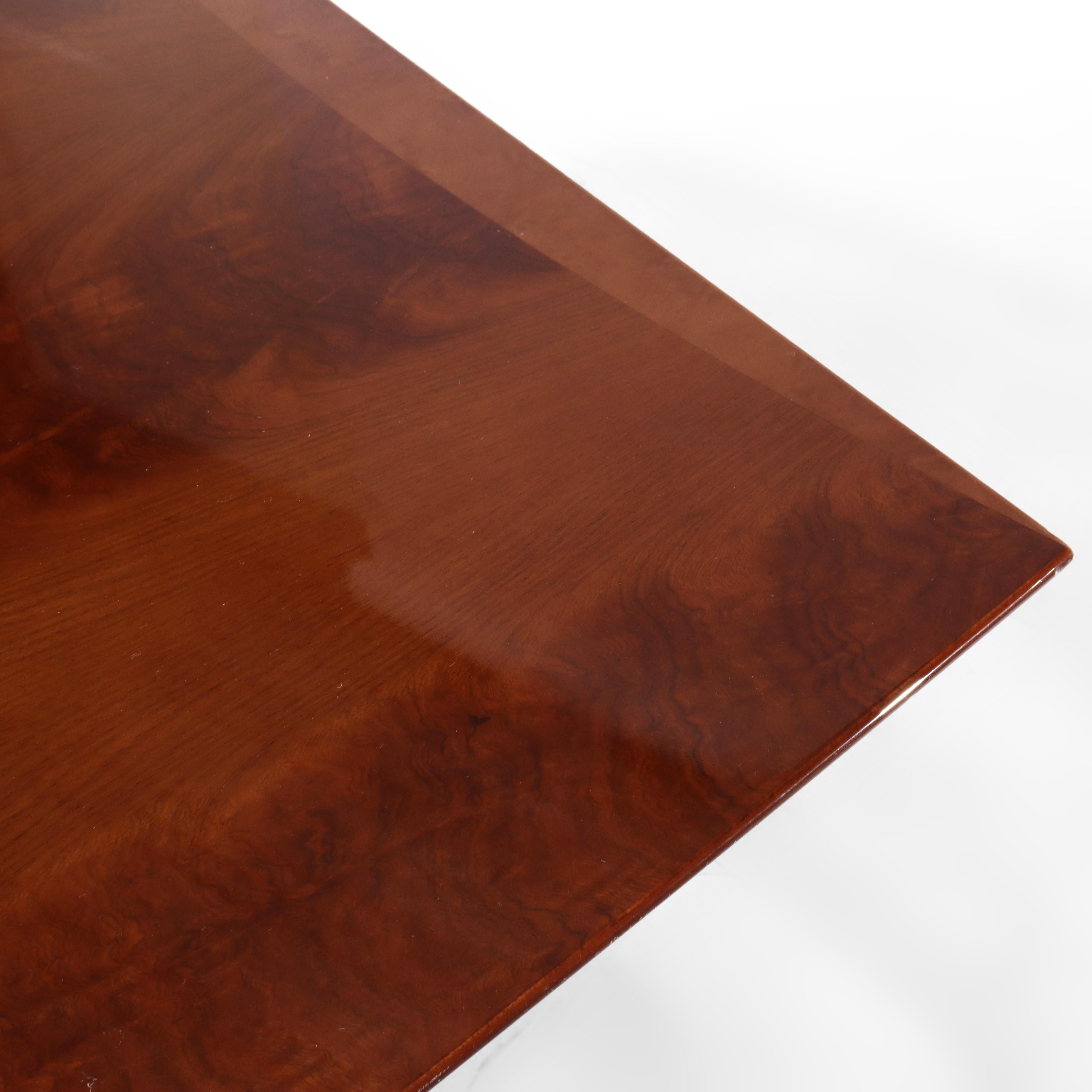 Mid Century Modern French Polished Italian Teakwood Dining Set c1970 For Sale 7