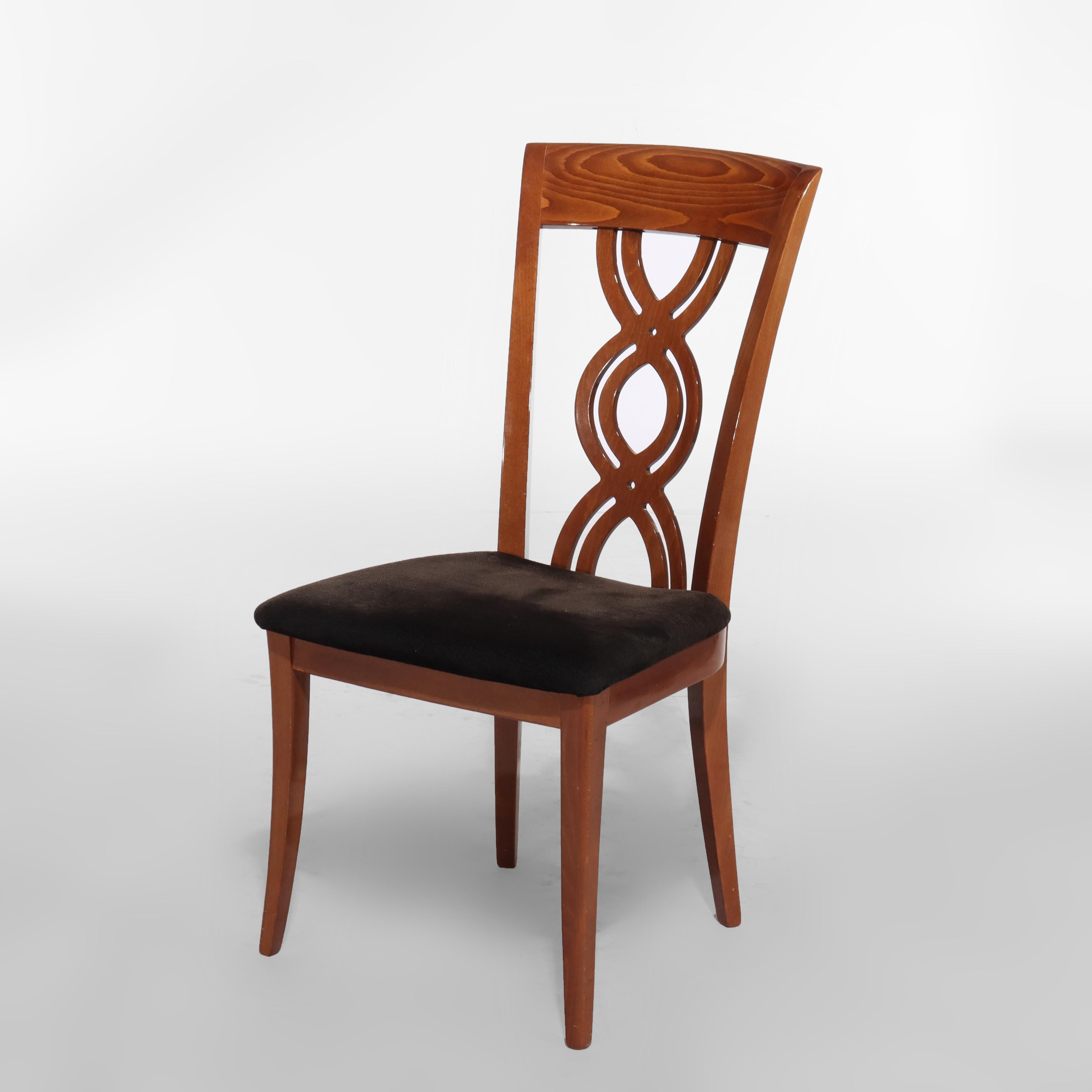 20th Century Mid Century Modern French Polished Italian Teakwood Dining Set c1970 For Sale