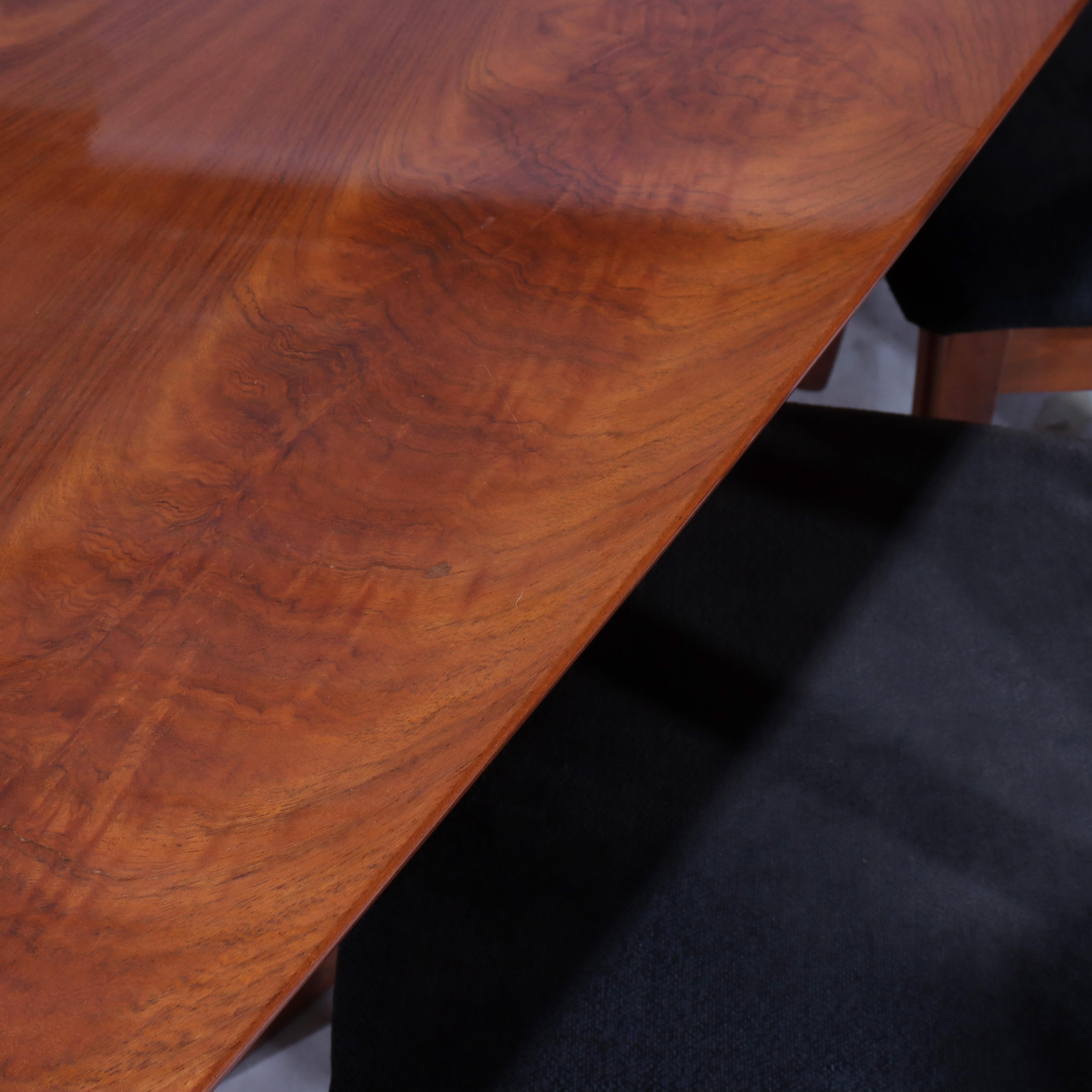Mid Century Modern French Polished Italian Teakwood Dining Set c1970 For Sale 4
