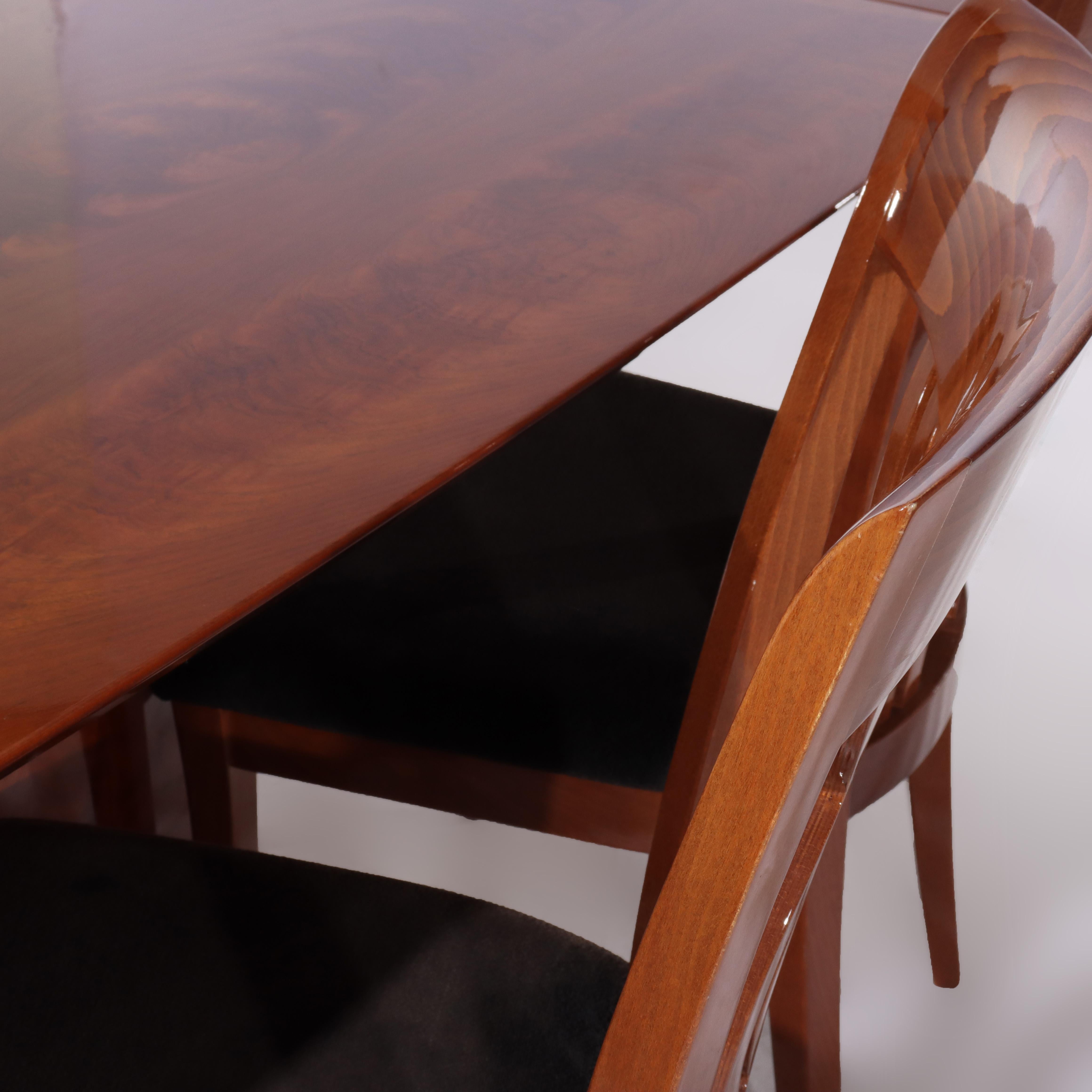 Mid Century Modern French Polished Italian Teakwood Dining Set c1970 For Sale 5