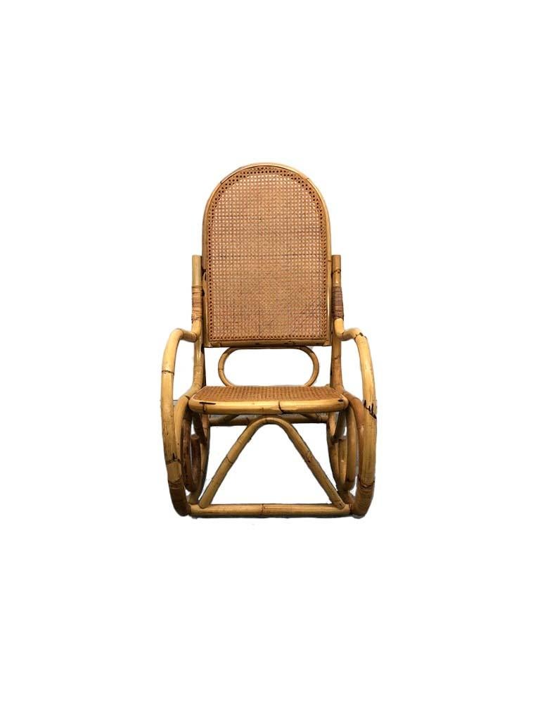 vintage rattan rocking chair