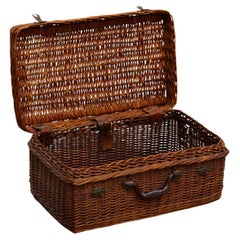 Mid-Century Modern French Rattan Basket, circa 1960