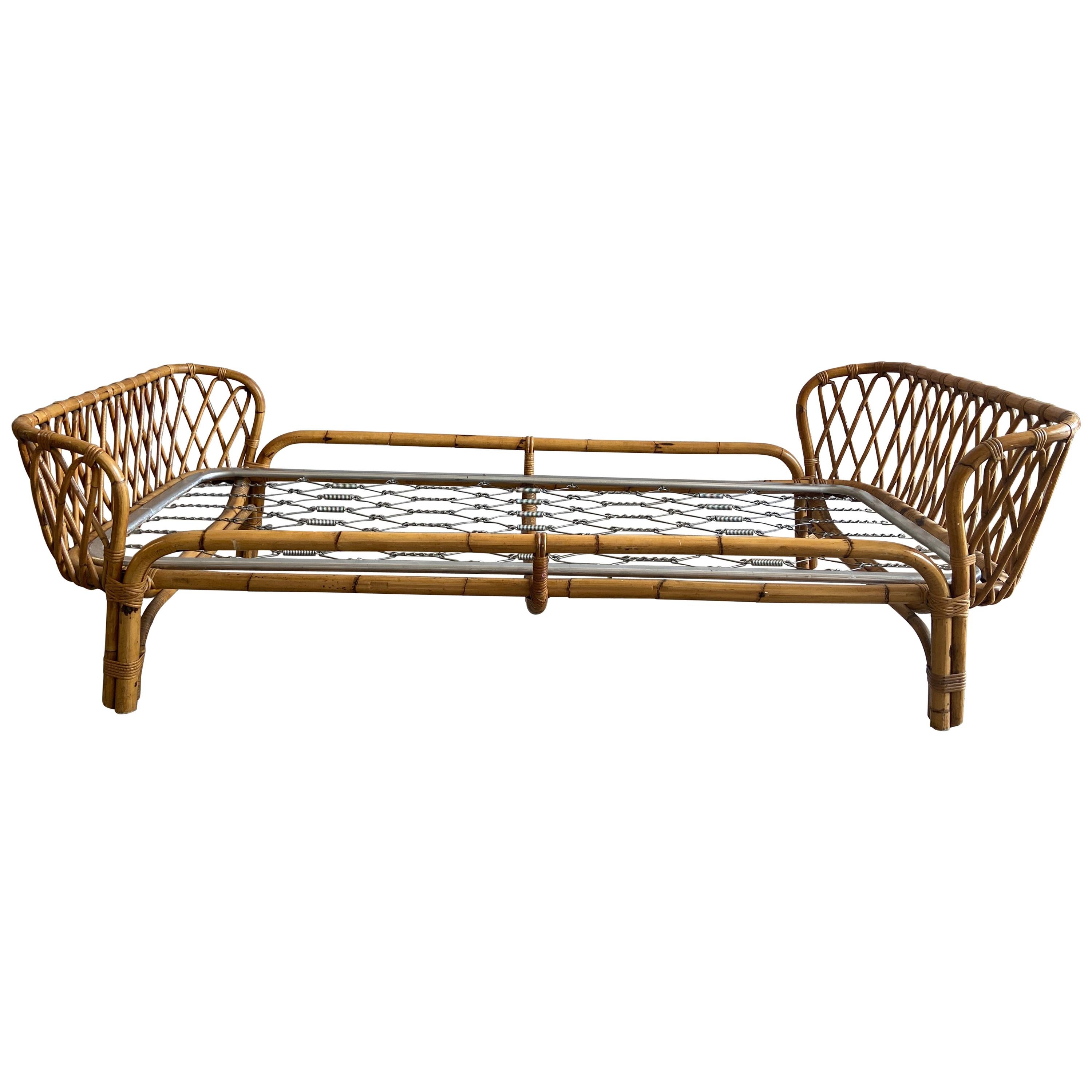 Rattan Twin Bed 1960s At 1stdibs, Rattan Twin Bed