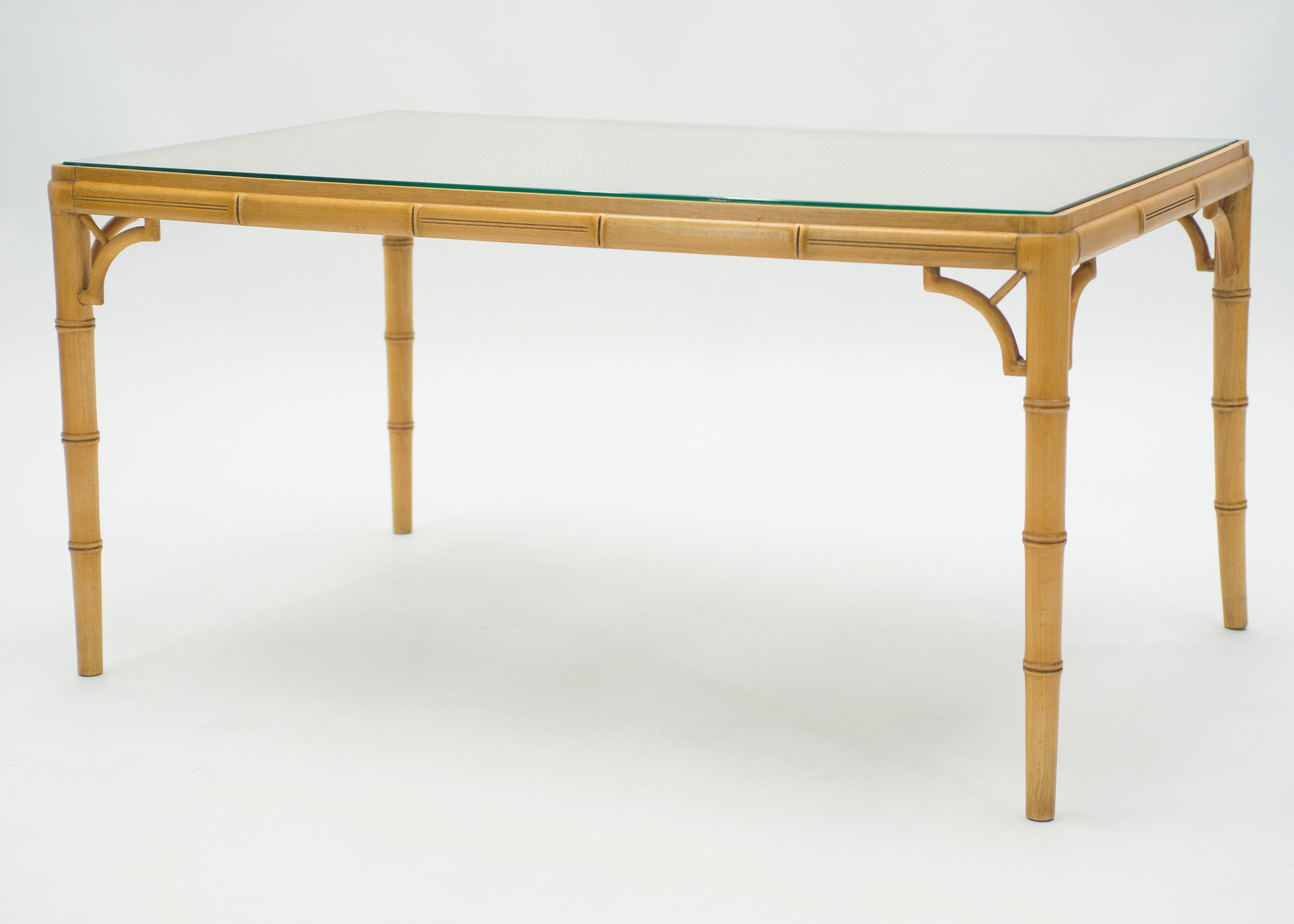 Mid-Century Modern French Riviera Cane Bamboo Coffee Table, 1960s 2