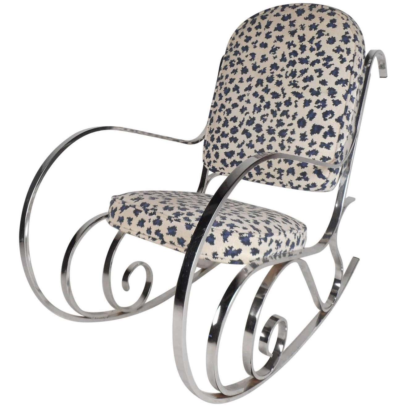 Mid-Century Modern French Rocking Chair with a Chrome Base For Sale at ...