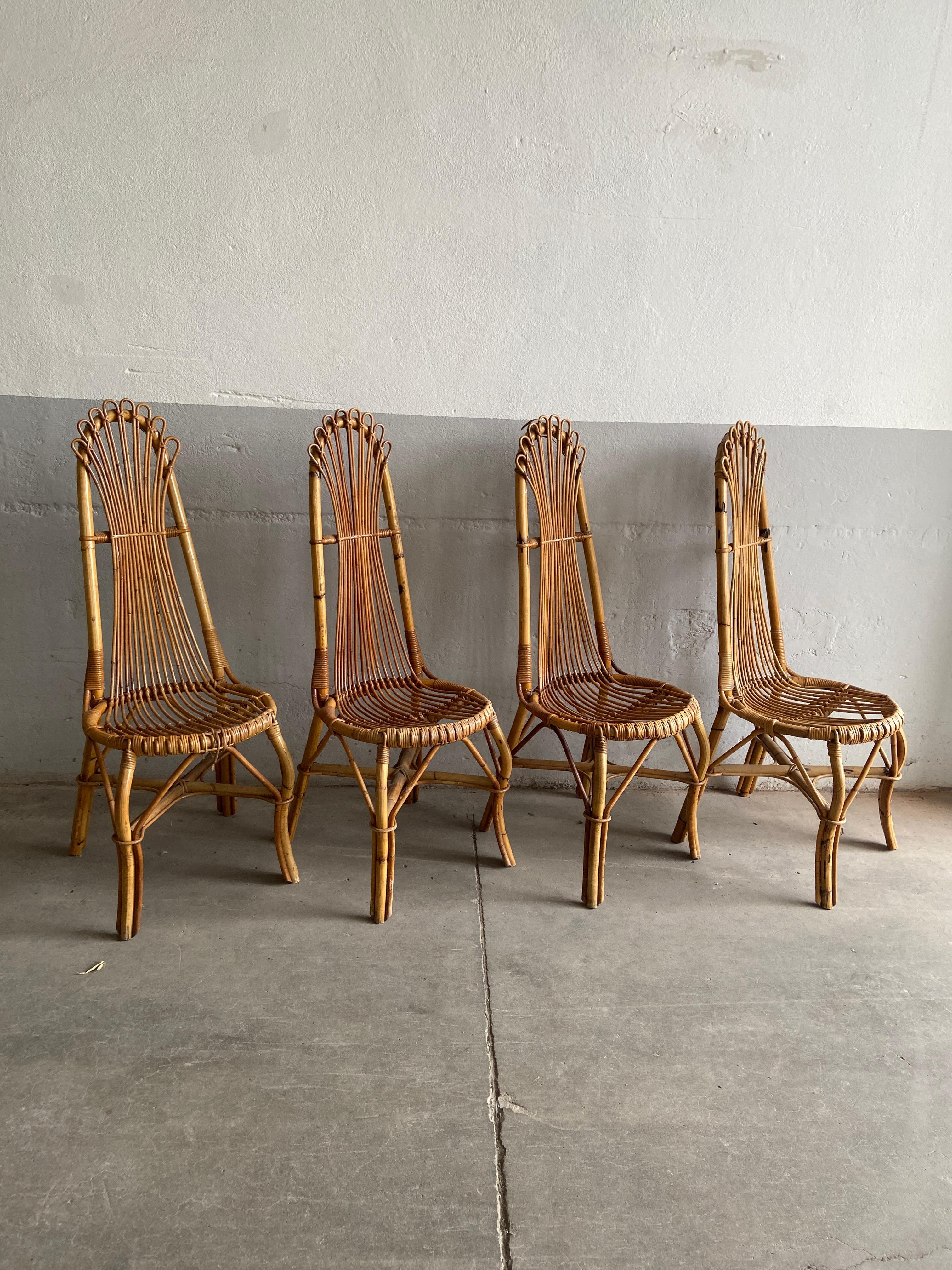 bamboo dining chairs set of 4