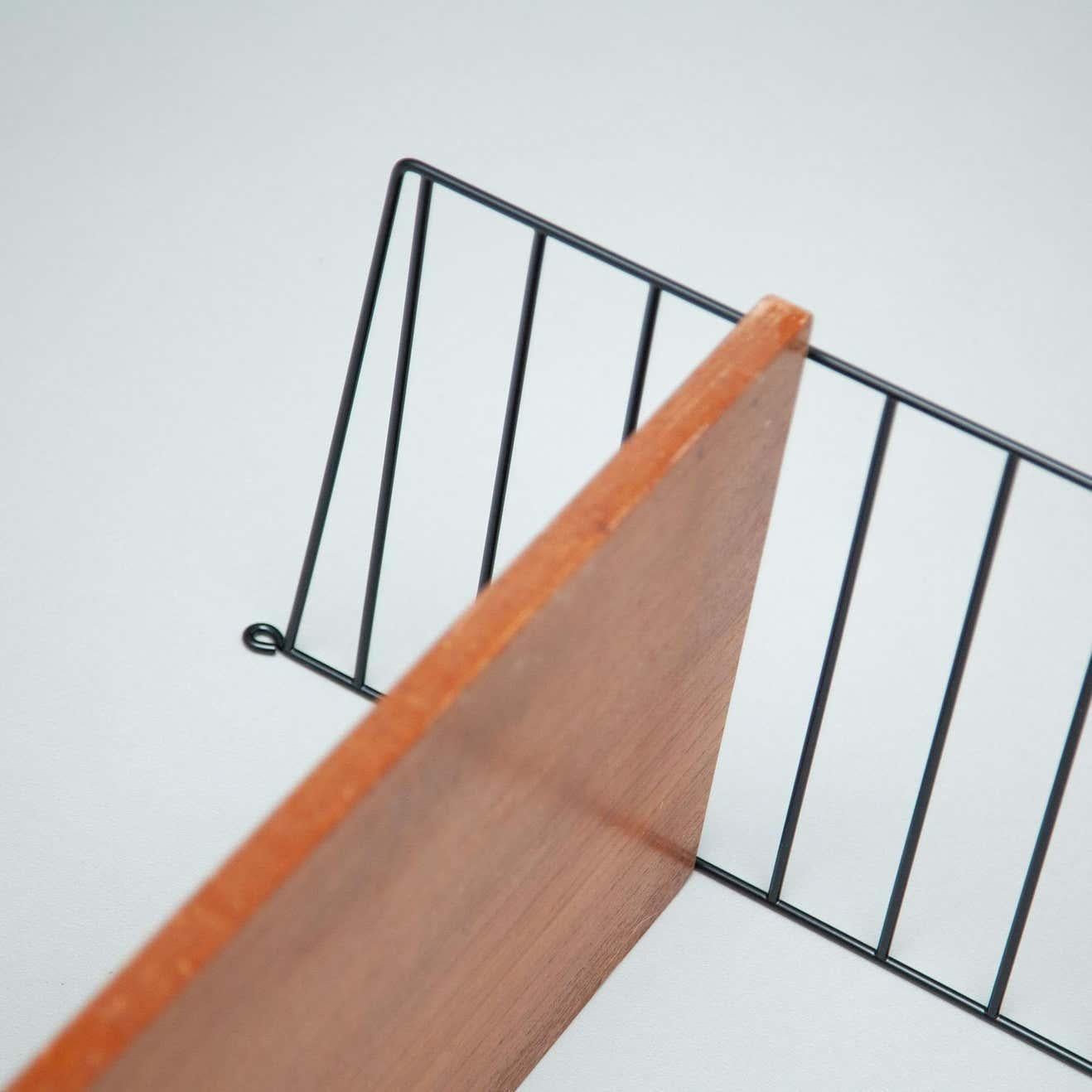Scaffale francese moderno di metà secolo, Wood e metallo in vendita 5
