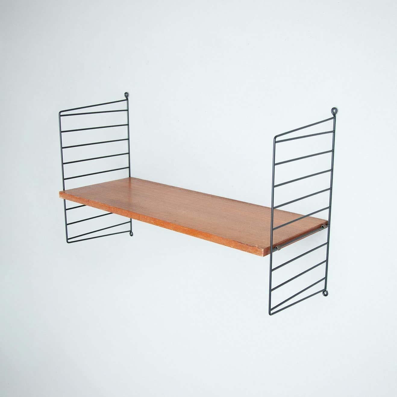 Mid-Century moderno Scaffale francese moderno di metà secolo, Wood e metallo in vendita