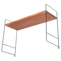 Mid-Century Modern French Shelve, Wood and Black Metal