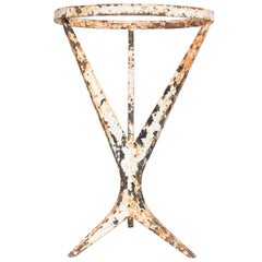 Mid-Century Modern French Side Table in Iron, Original Patina