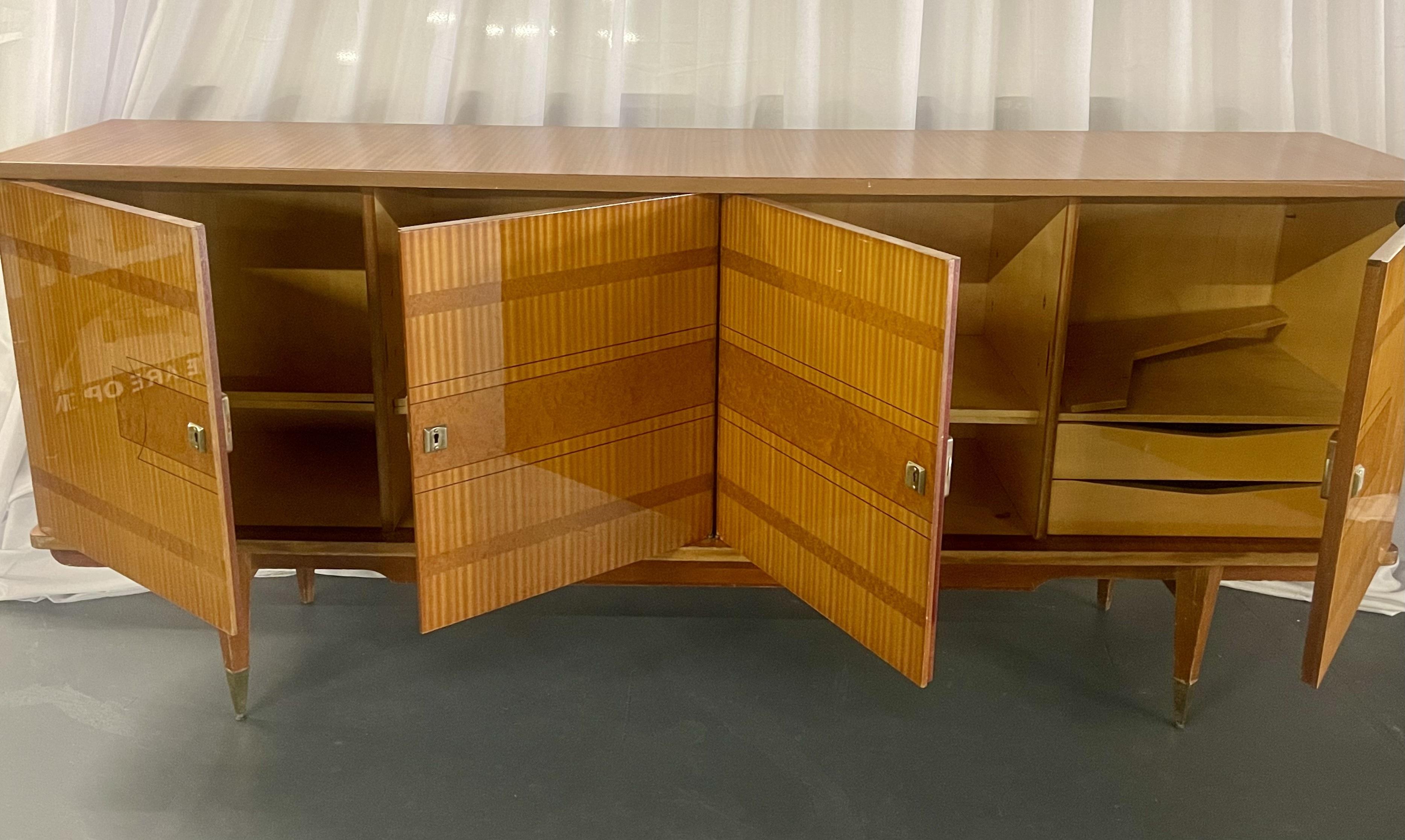 Mid-Century Modern French Sideboard, Buffet, Console, Cabinet, Cuban Mahogany For Sale 7