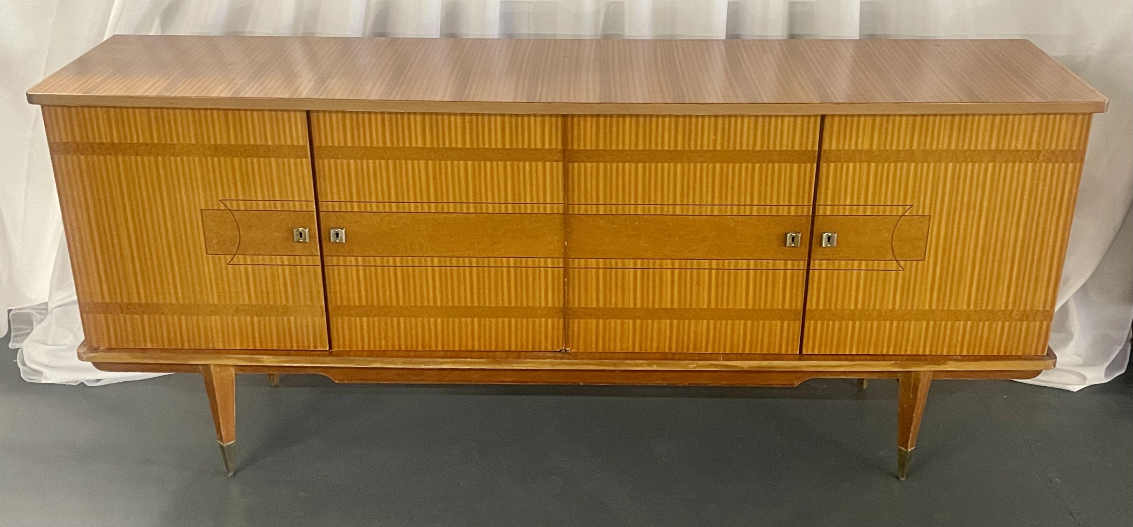 Mid-Century Modern French Sideboard, Buffet, Console, Cabinet, Cuban Mahogany For Sale 13
