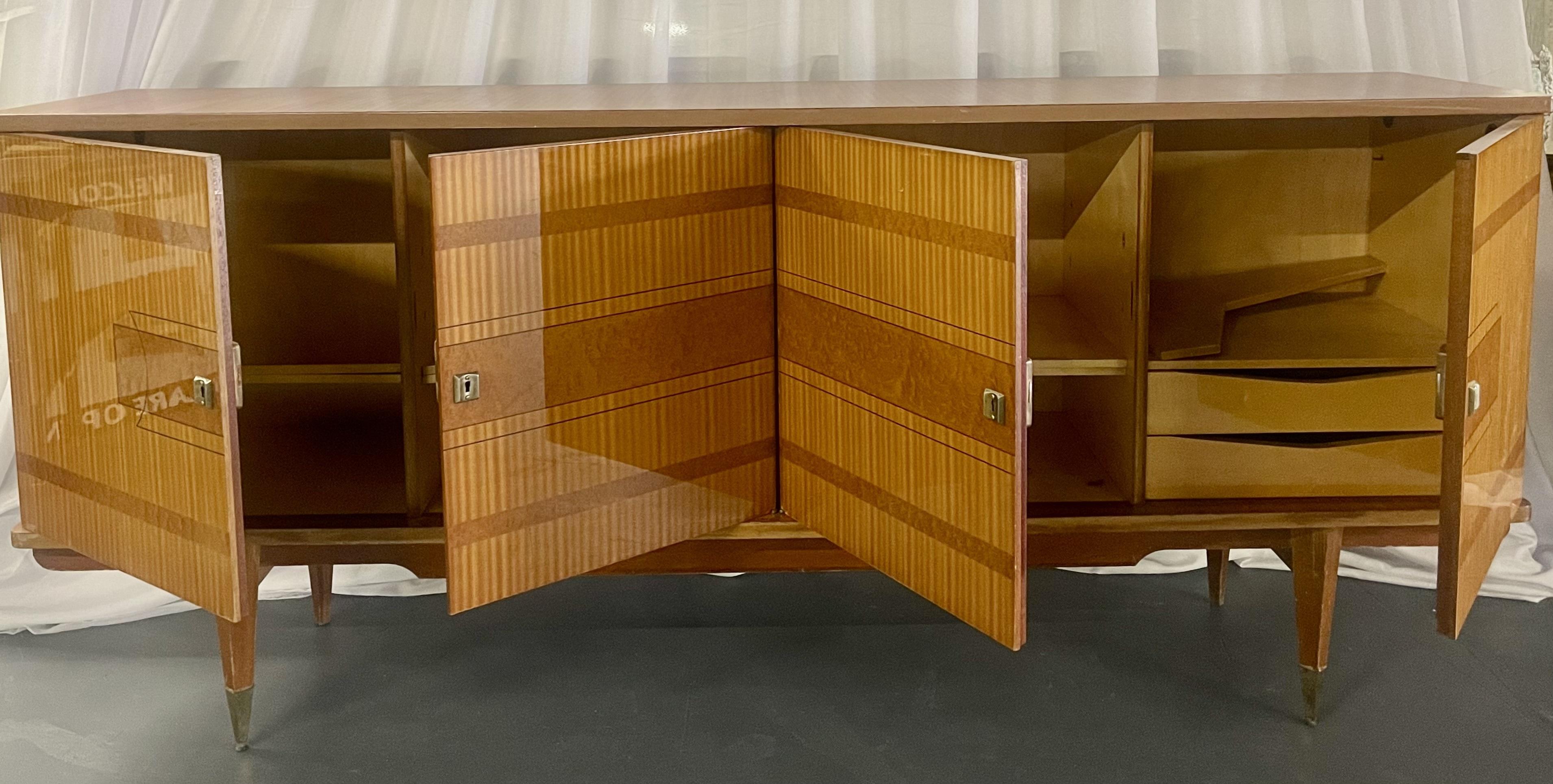 Mid-Century Modern French Sideboard, Buffet, Console, Cabinet, Cuban Mahogany For Sale 14