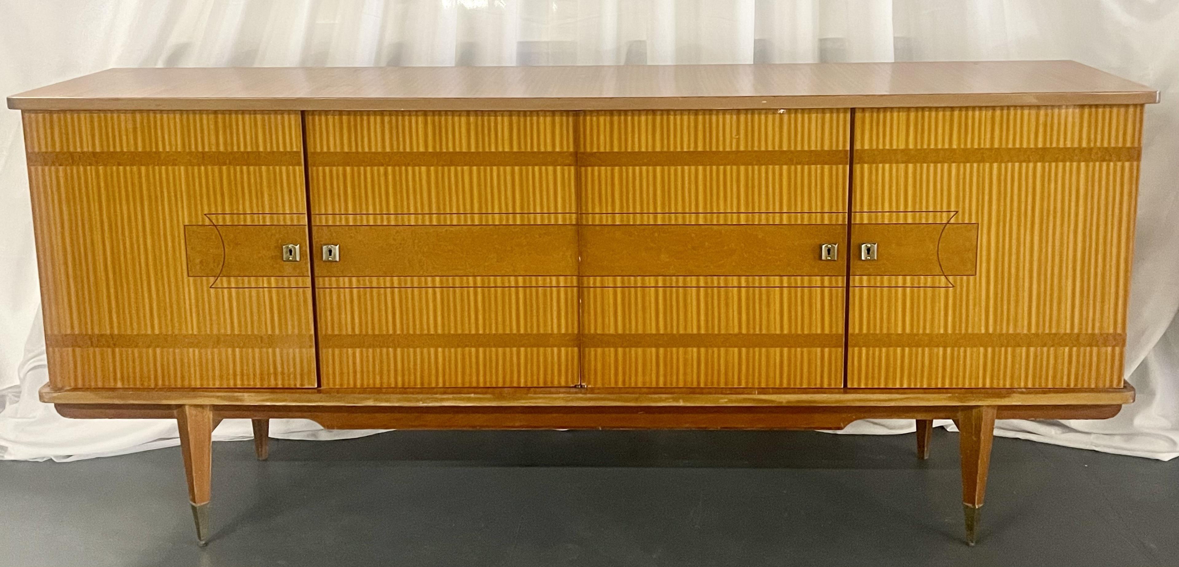 Mid-20th Century Mid-Century Modern French Sideboard, Buffet, Console, Cabinet, Cuban Mahogany For Sale