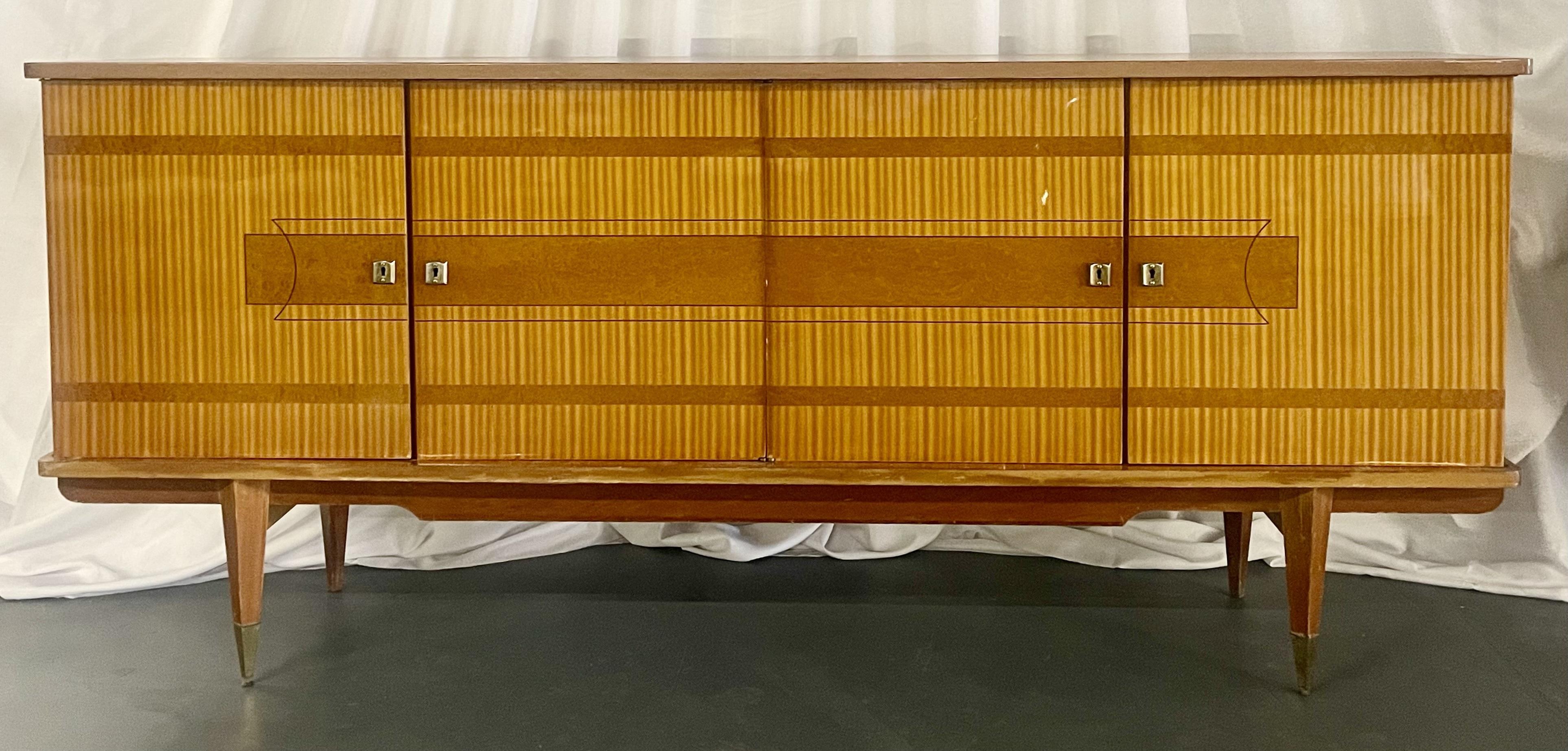Mid-Century Modern French Sideboard, Buffet, Console, Cabinet, Cuban Mahogany For Sale 4