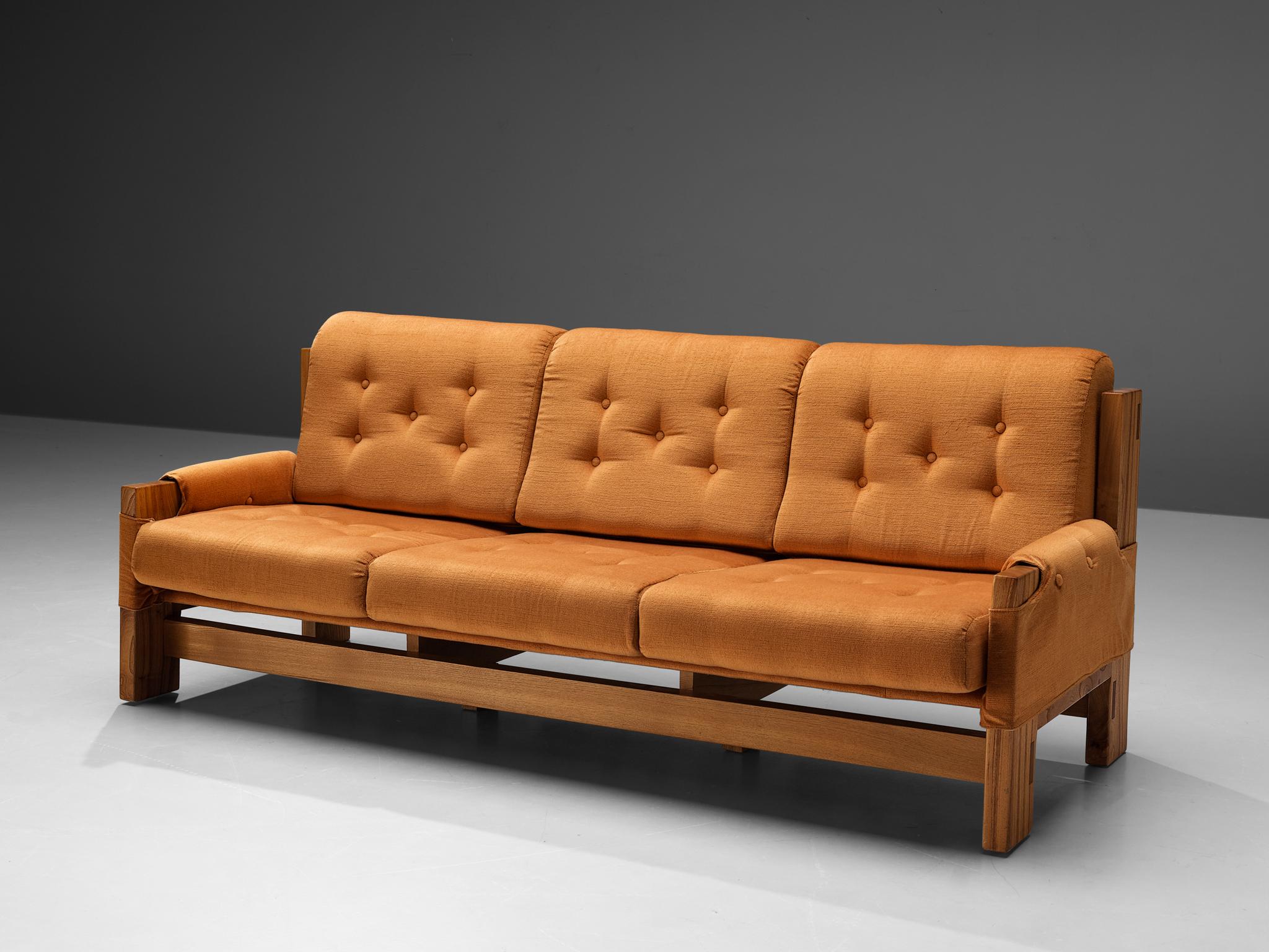 Canapé français moderne du milieu du siècle en orme massif 2