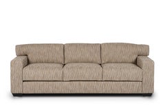 Mid-Century Modern French Style Sofa, Cream Linen Fabric