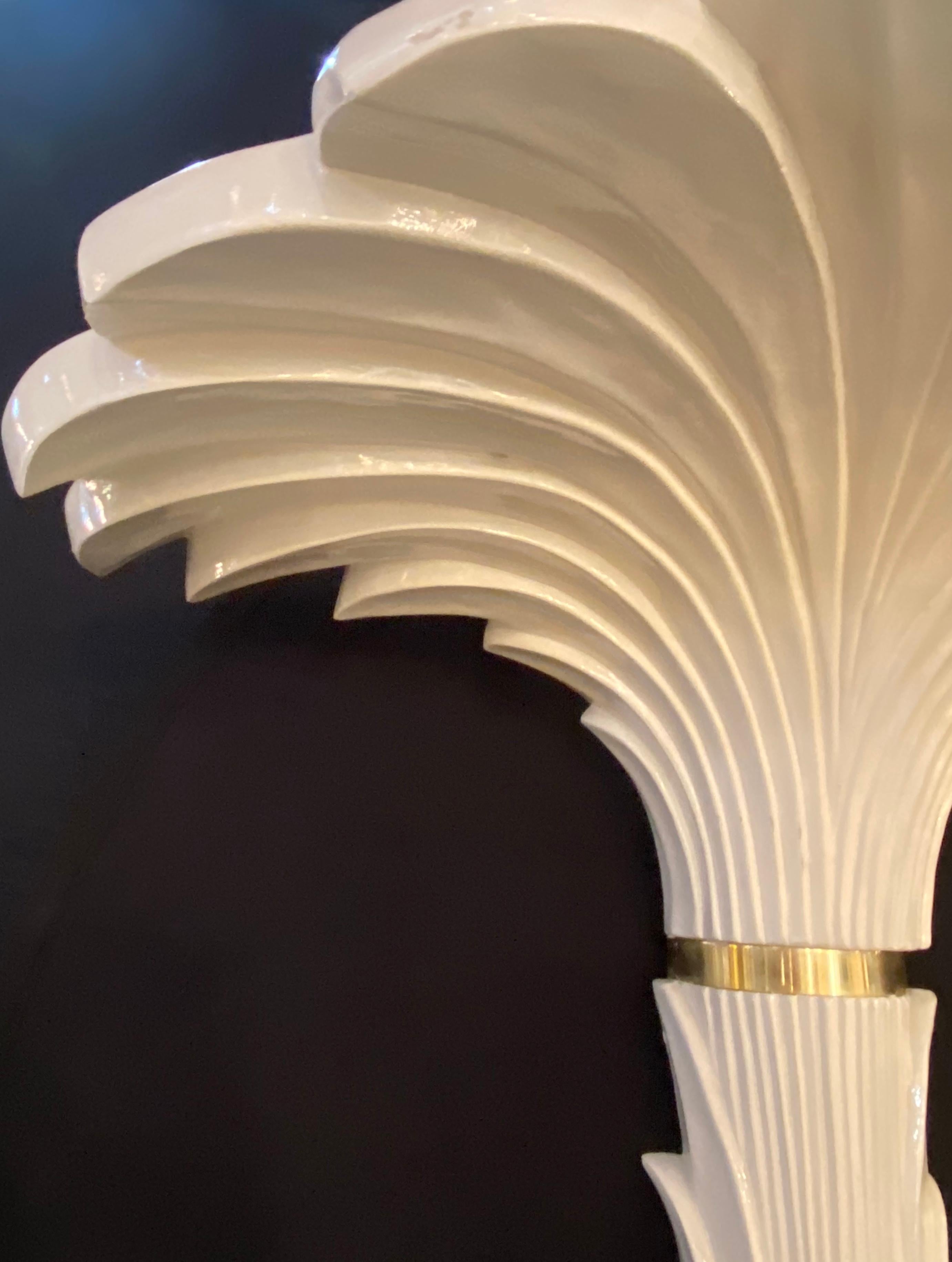 Composition Mid-Century Modern French Torchère Palm Tree Floor Lamp Manner of Serge Roche