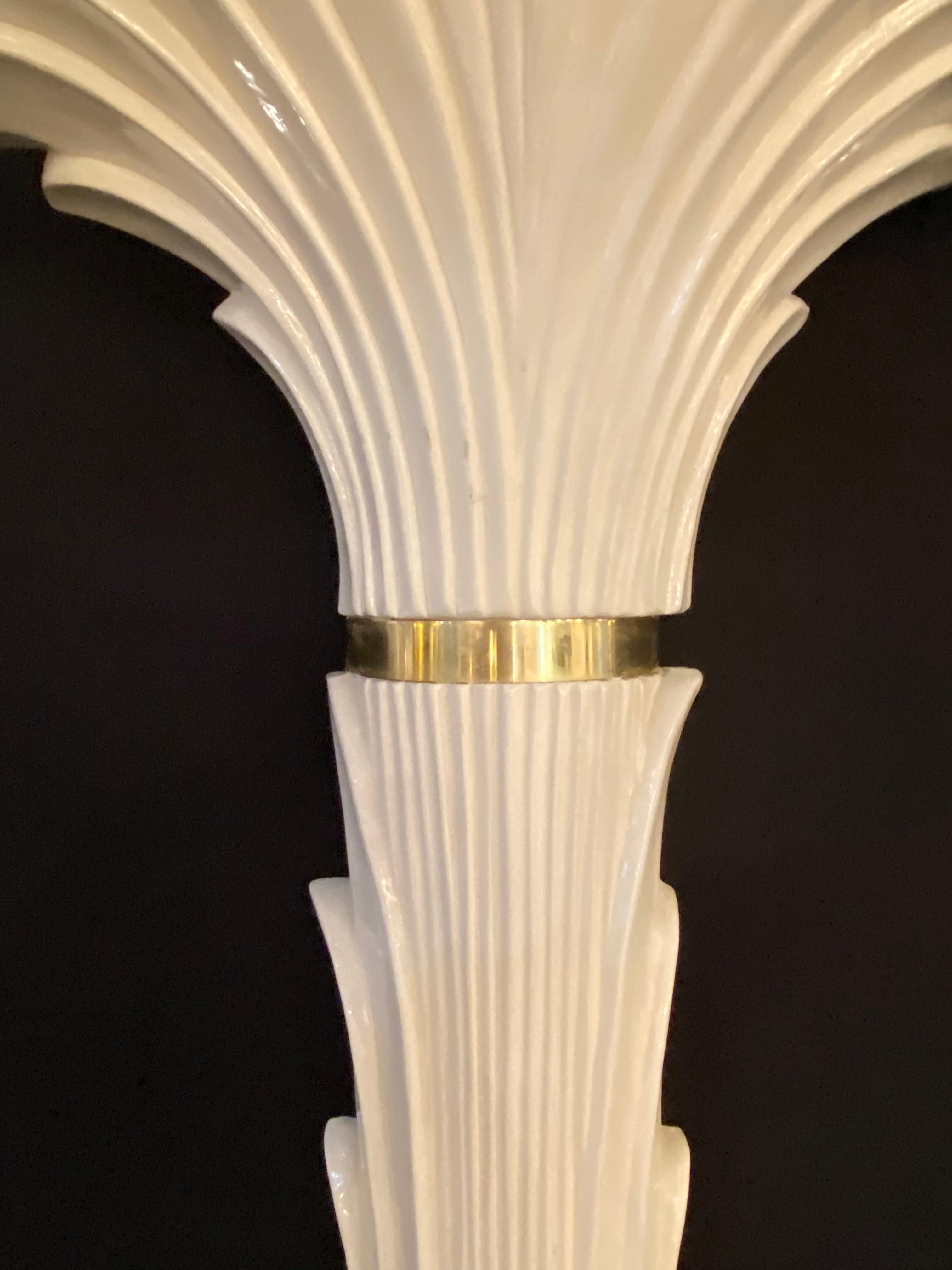 Mid-Century Modern French Torchère Palm Tree Floor Lamp Manner of Serge Roche 1