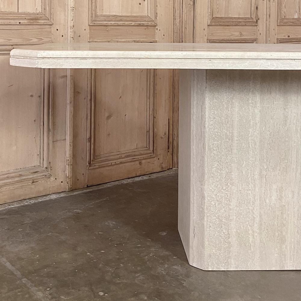 Mid-Century Modern French Travertine Dining Table For Sale 2