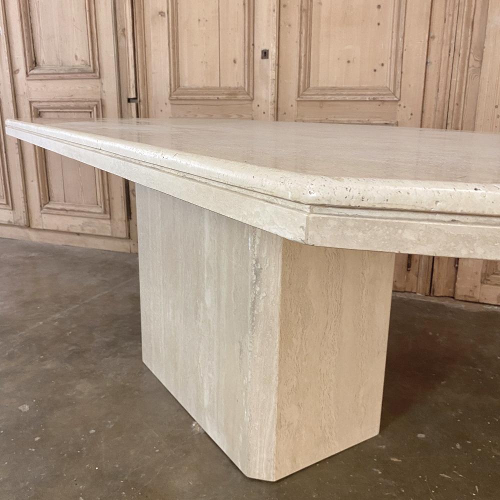 Mid-Century Modern French Travertine Dining Table For Sale 4