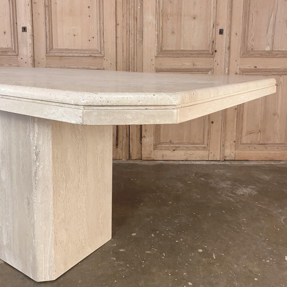 Mid-Century Modern French Travertine Dining Table For Sale 5