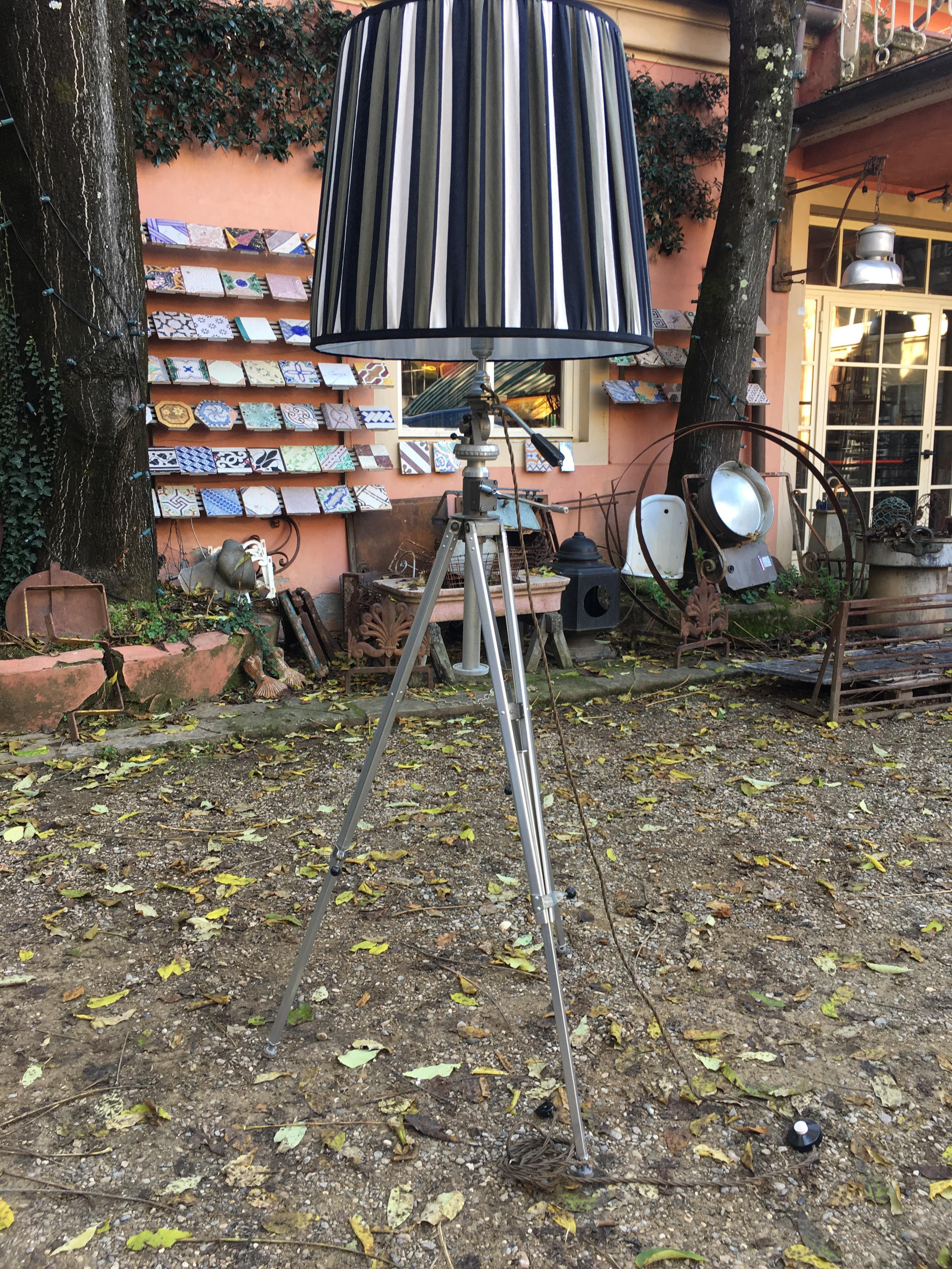Industrial Mid-Century Modern French Tripod Aluminum Lamp from 1960s