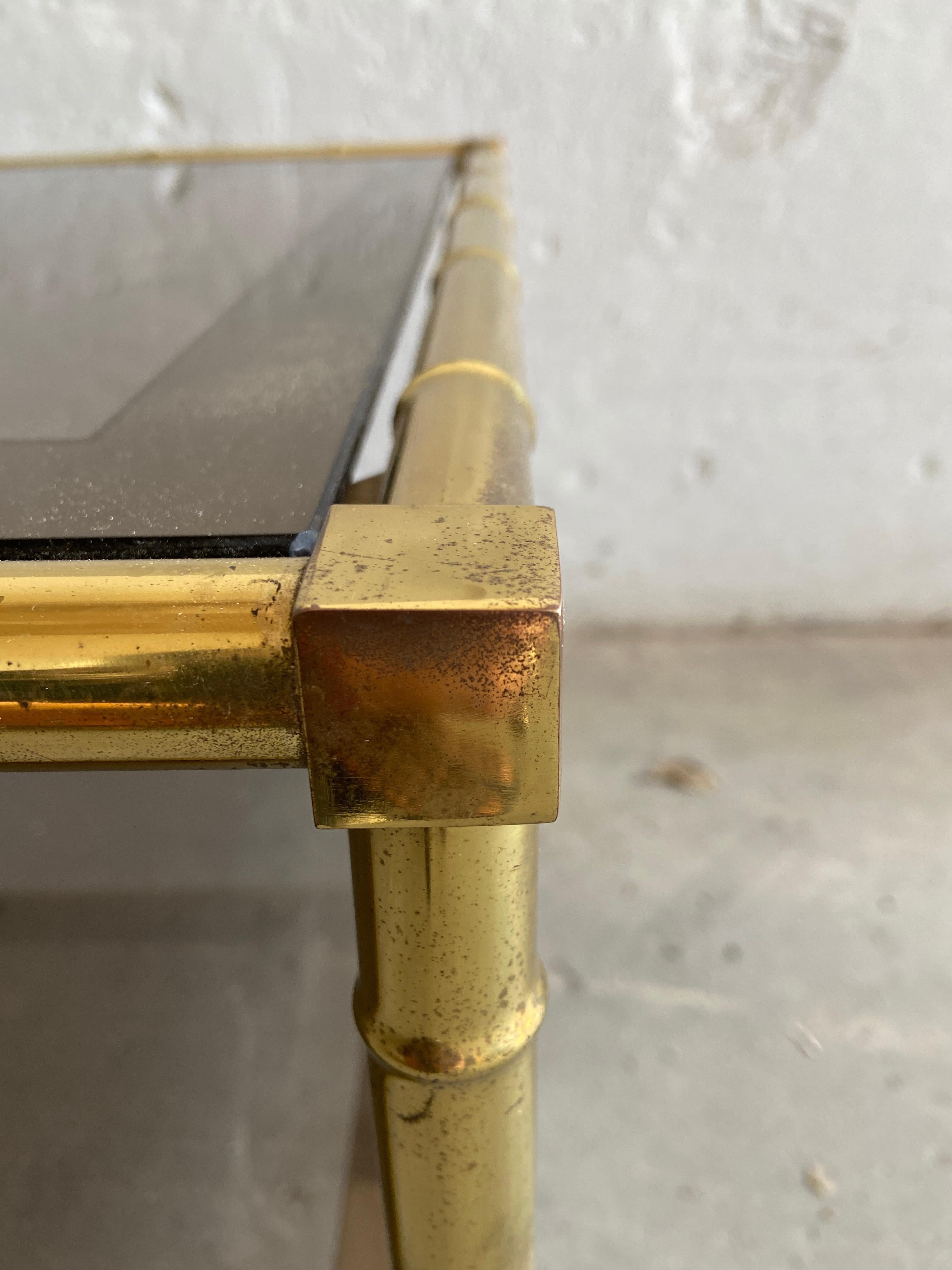 Mid-Century Modern French Two-Tier Maison Baguès Brass Coffee or Sofa Table For Sale 6