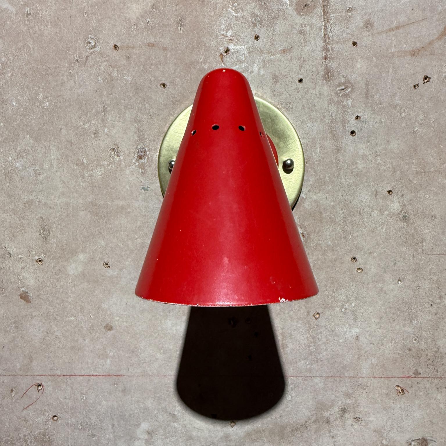 Mid Century Modern French Wall Sconce Red For Sale 1