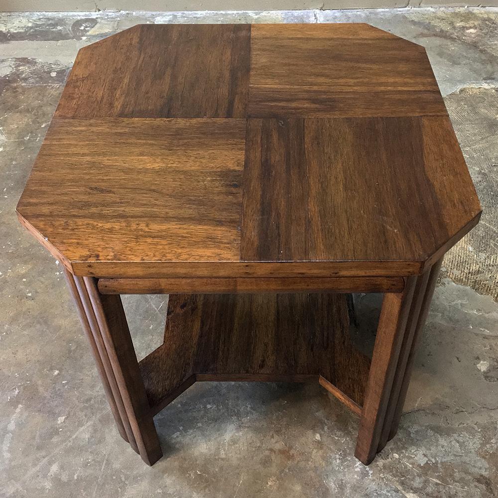 Belgian Mid-Century Modern French Walnut End Table